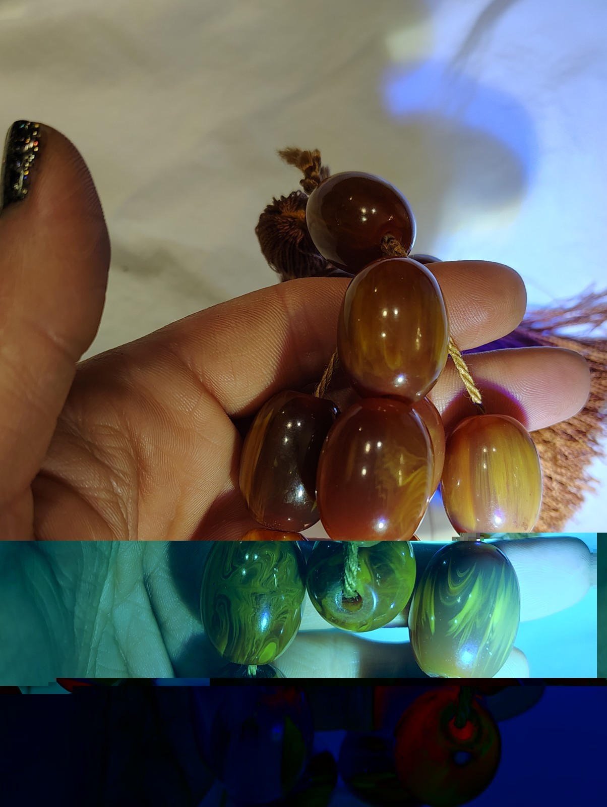 Vintage Butterscotch Egg Yolk Amber Bakelite Prayer Worry Beads 15/16″ 113 Grams