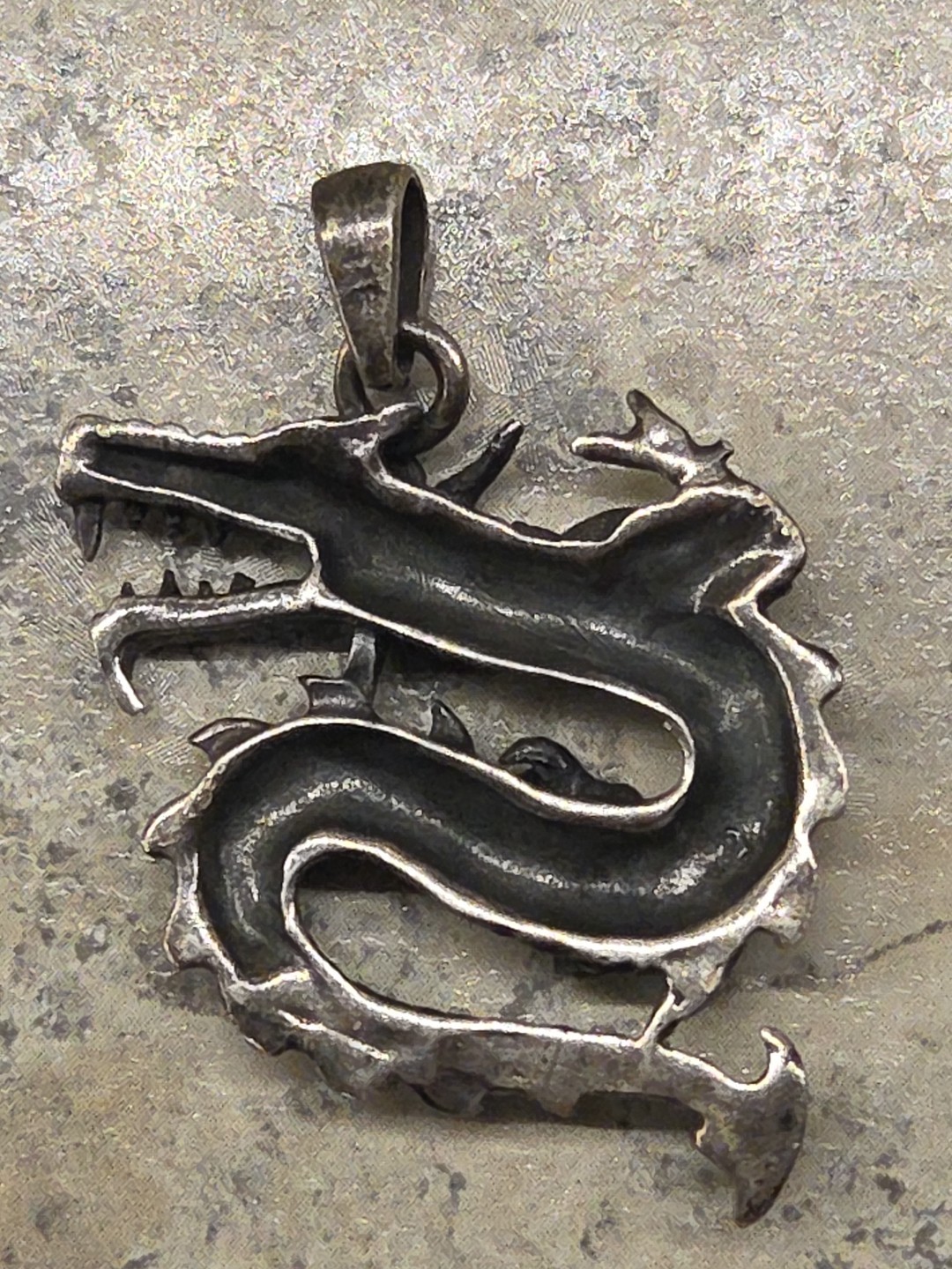Vintage Sterling Silver 1.75″ Dragon/Sea Monster Pendant 8gr
