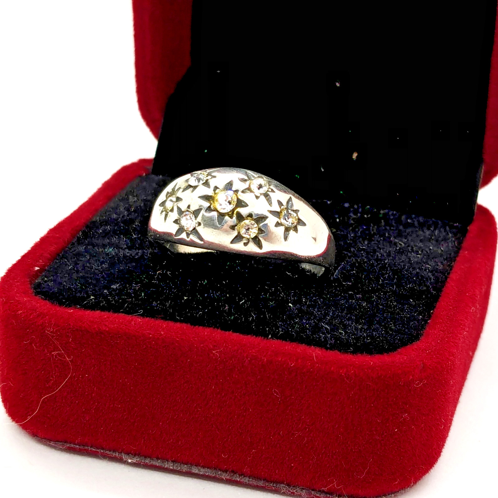 Vintage Elegant RING Silver 925 with Chic Bright Inserts -size: 9US (19mm) | #28