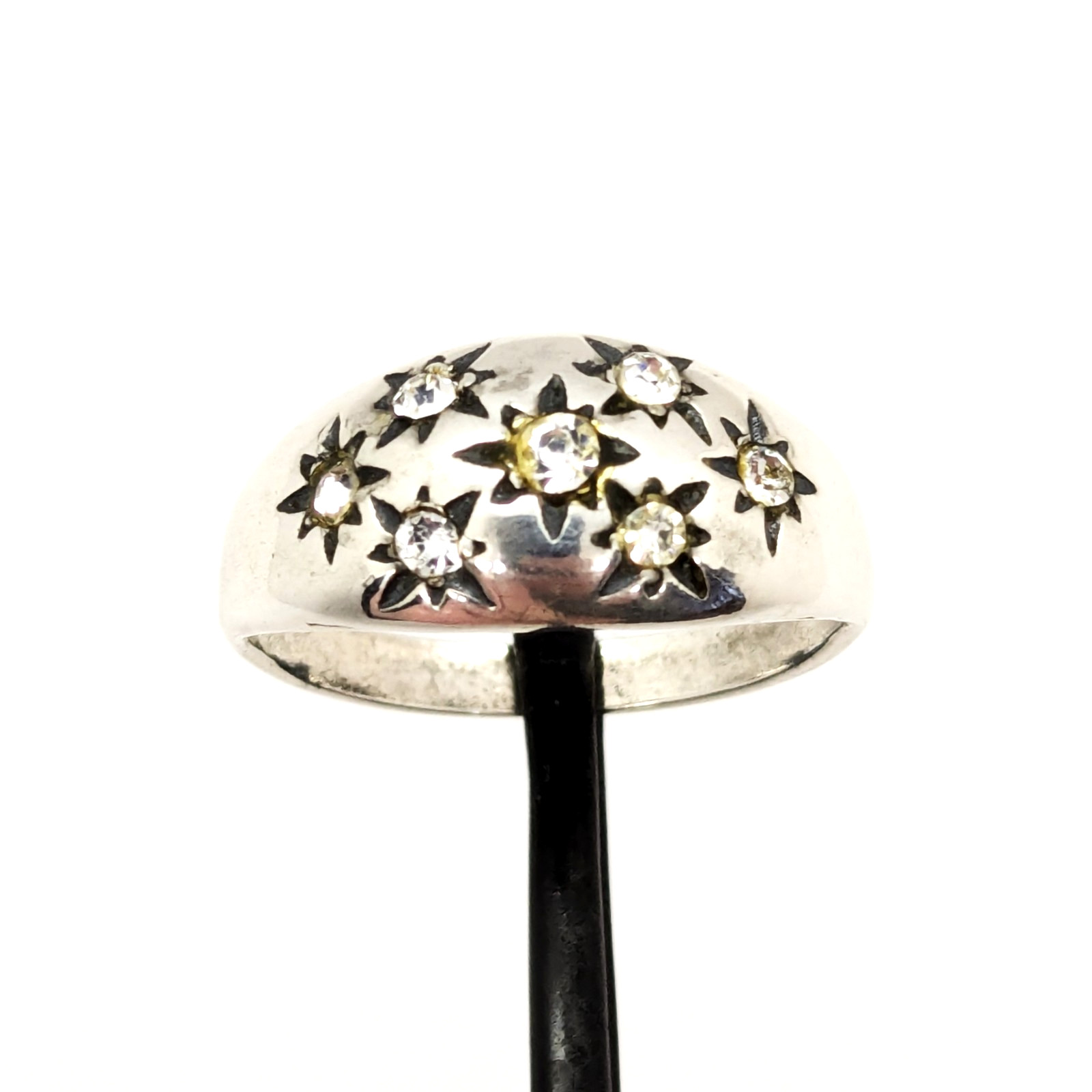 Vintage Elegant RING Silver 925 with Chic Bright Inserts -size: 9US (19mm) | #28