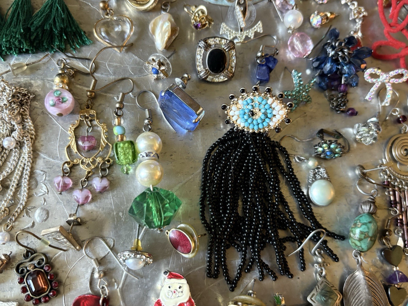 VTG to Now Single Earring Lot Craft Repurpose Pierce Clip Rhinestones #2