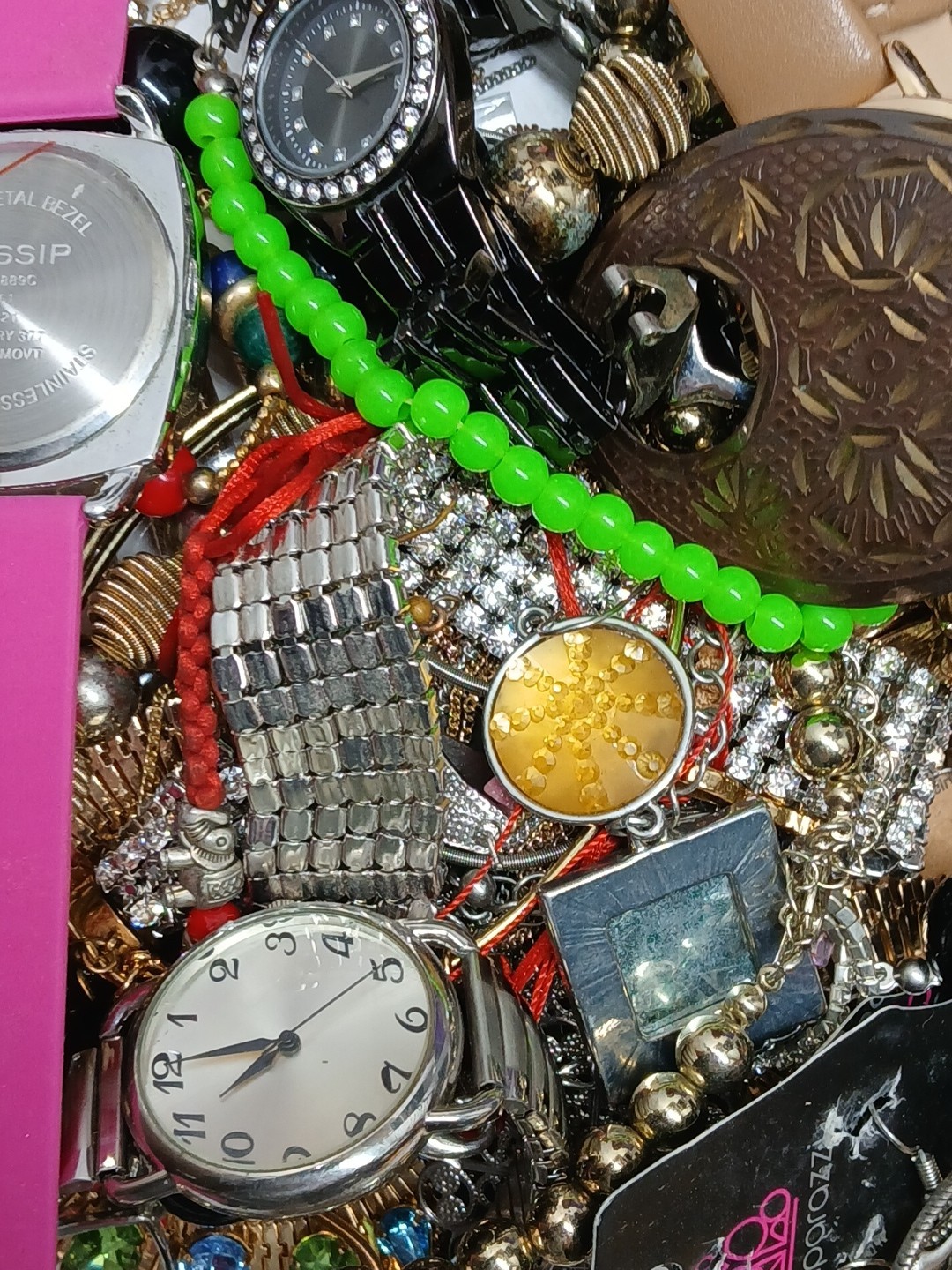 Huge lot Of Jewelry Watches Pearls & More Some new And Used unsearched Lot 6lbs