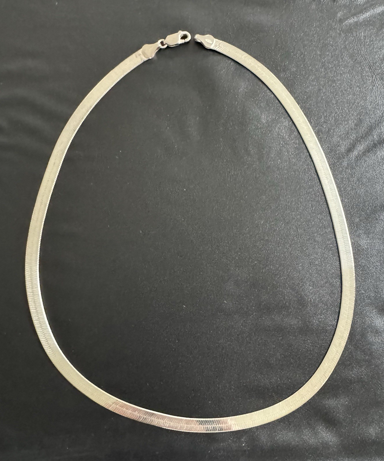 Vintage Sterling Silver 925 18” Necklace Flat Herringbone Italy 12.71g