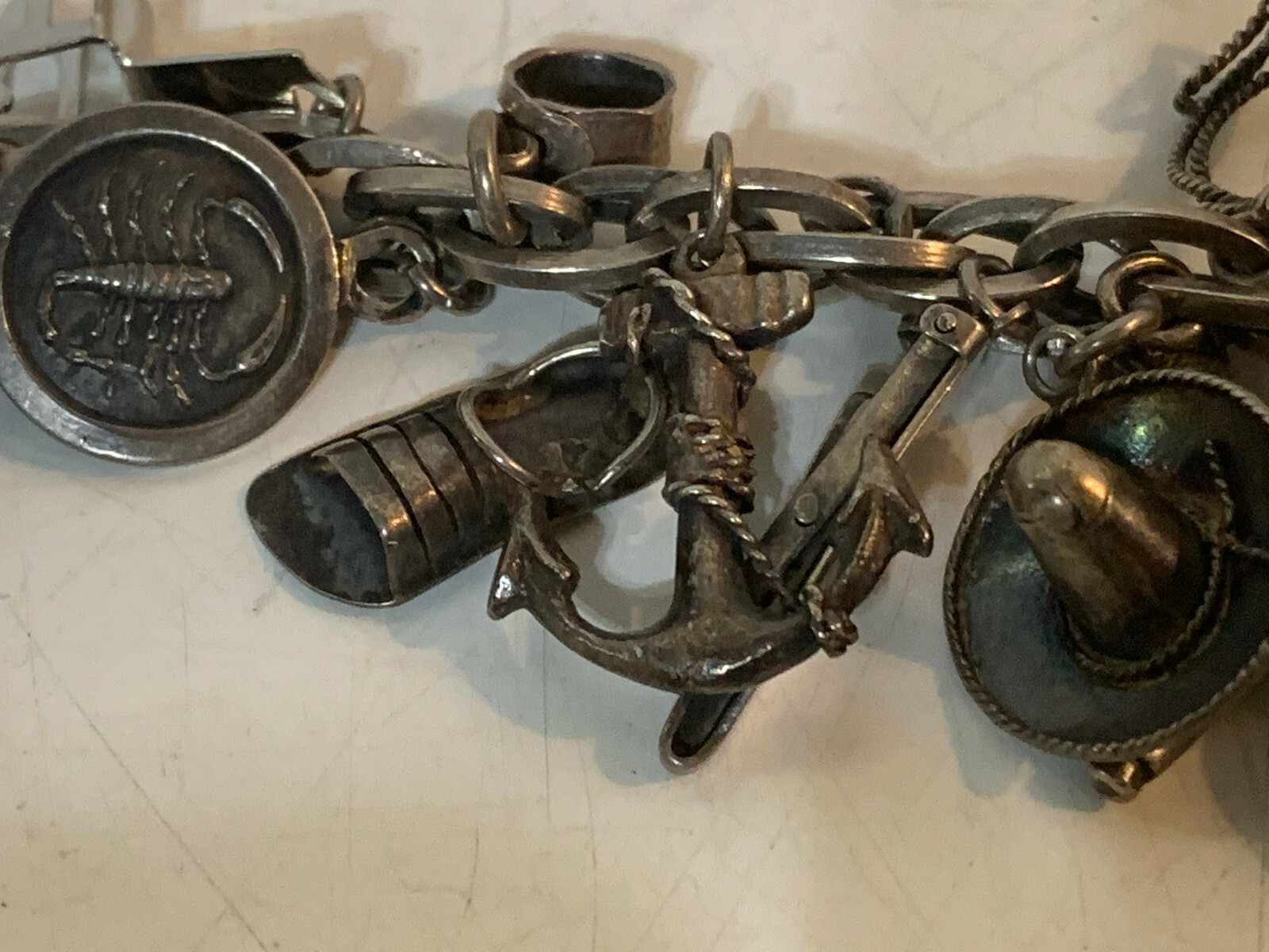 Vtg Sterling Silver Charm Bracelet 25 Charms Mexico Native American Figure Other