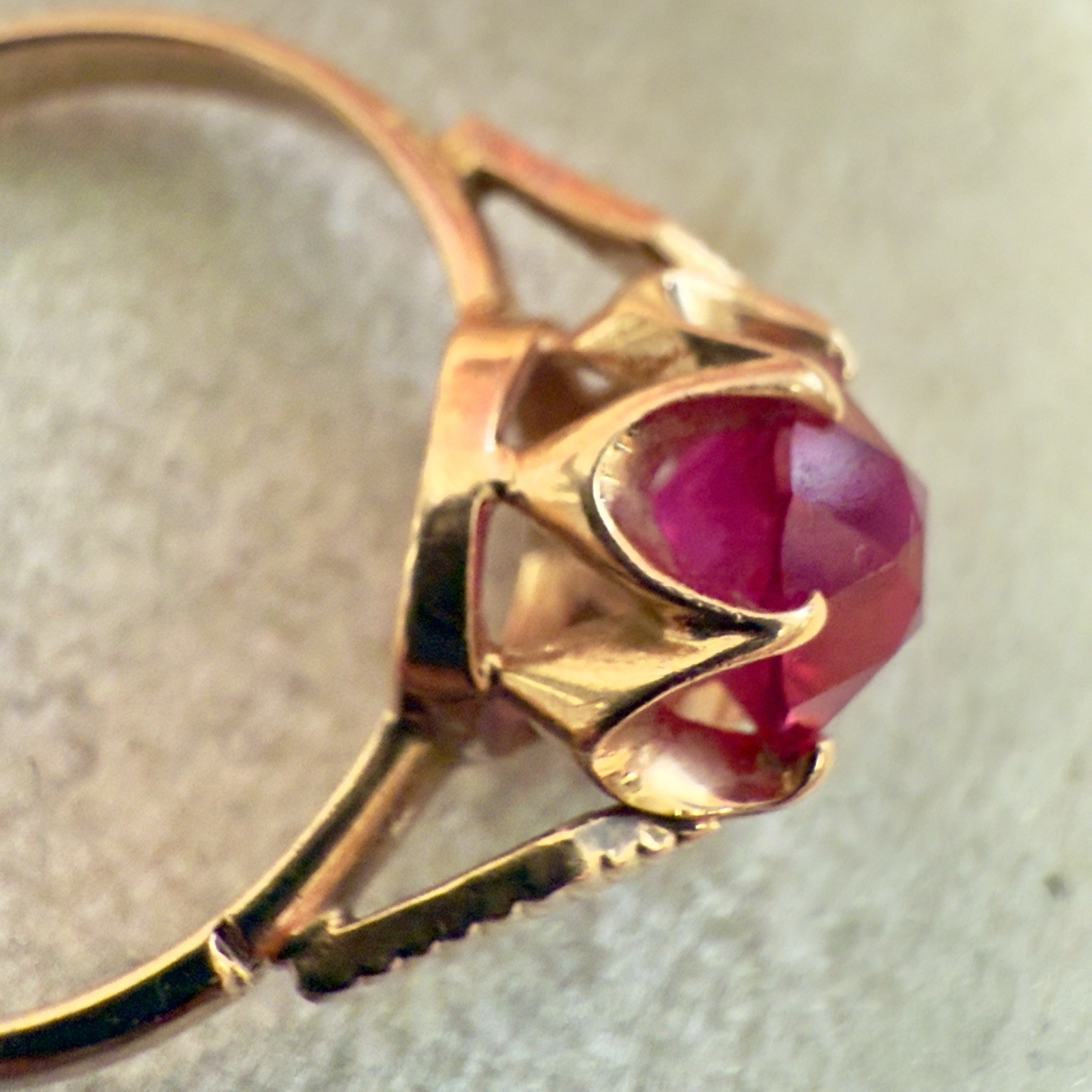 Size 8.5 Stunning Vintage 583 14k Rose Gold Ring – East European USSR Era #1851