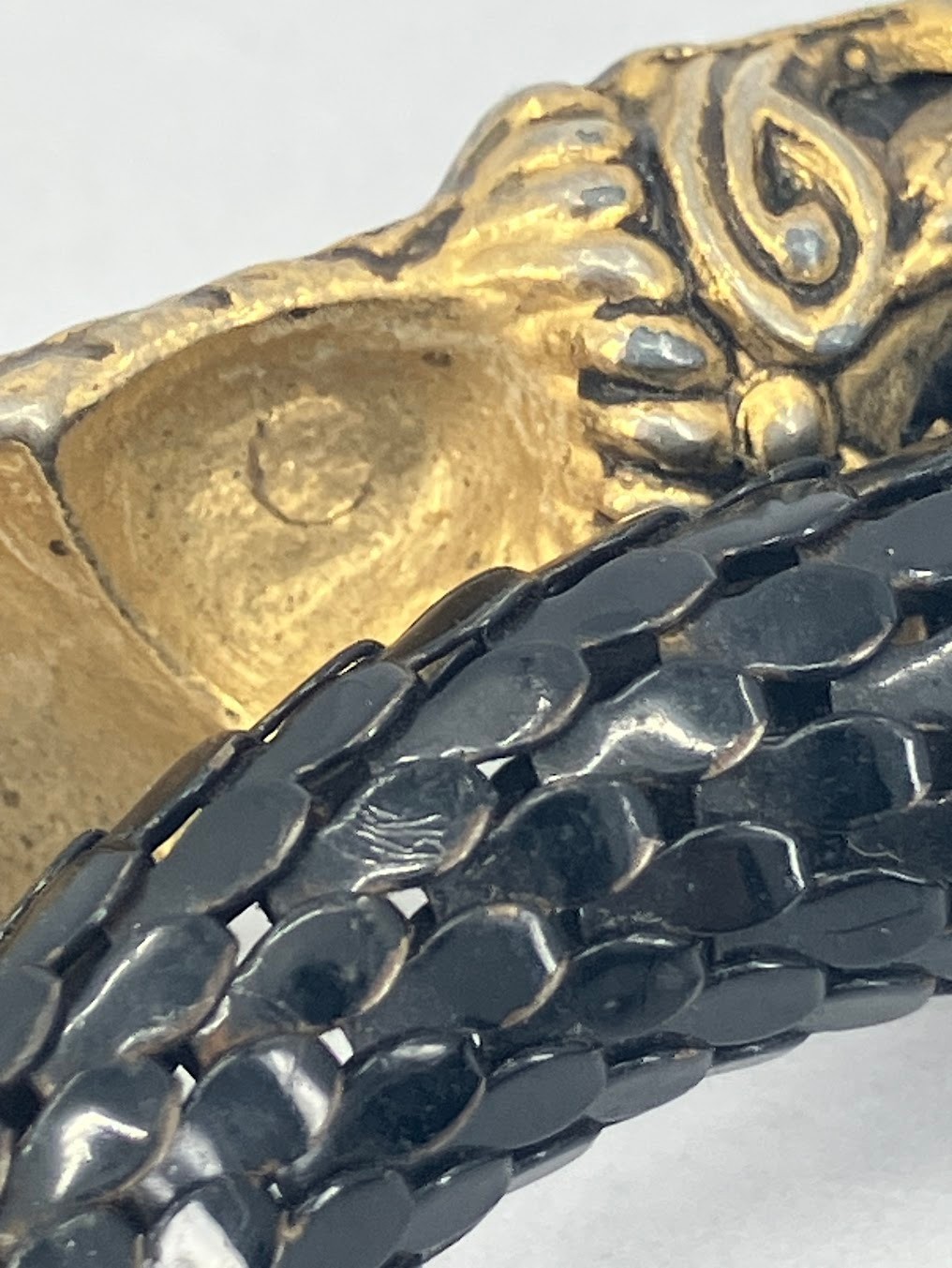 Vintage Snake Bracelet Black Mesh Bypass Wrap DL Auld