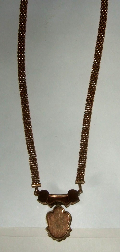 Antique Victorian Cameo Neckace Wide Chain Gorgeous Estate Jewelry