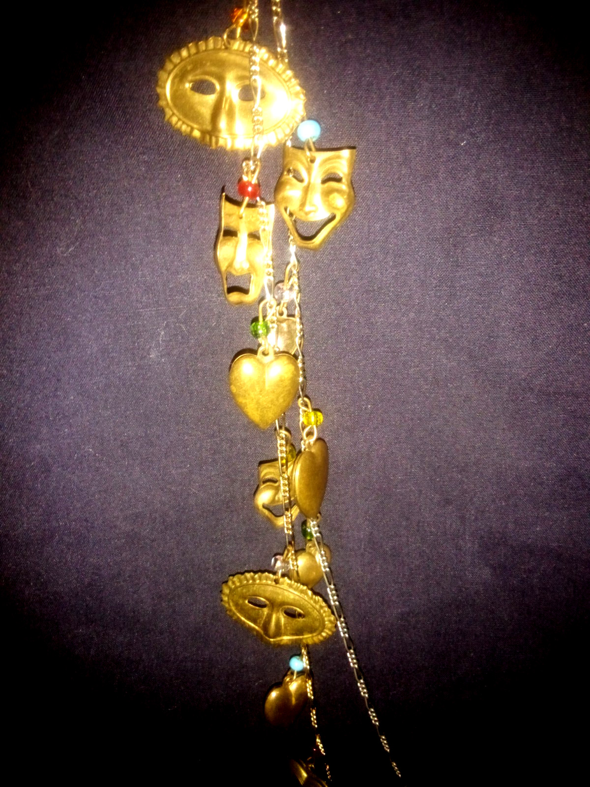 Vintage PIDDiDLY LINKS CHARM Necklace Theater Drama REAL HEART LOCKETS Kingston