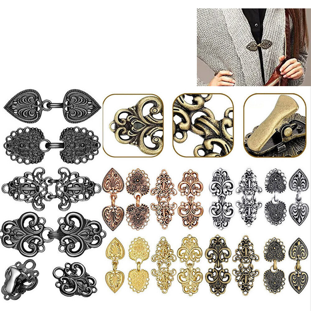 4 Pcs/set Sweater Clips Cloak Clasp Cardigan Clip Vintage Shawl Pin USA SELLER