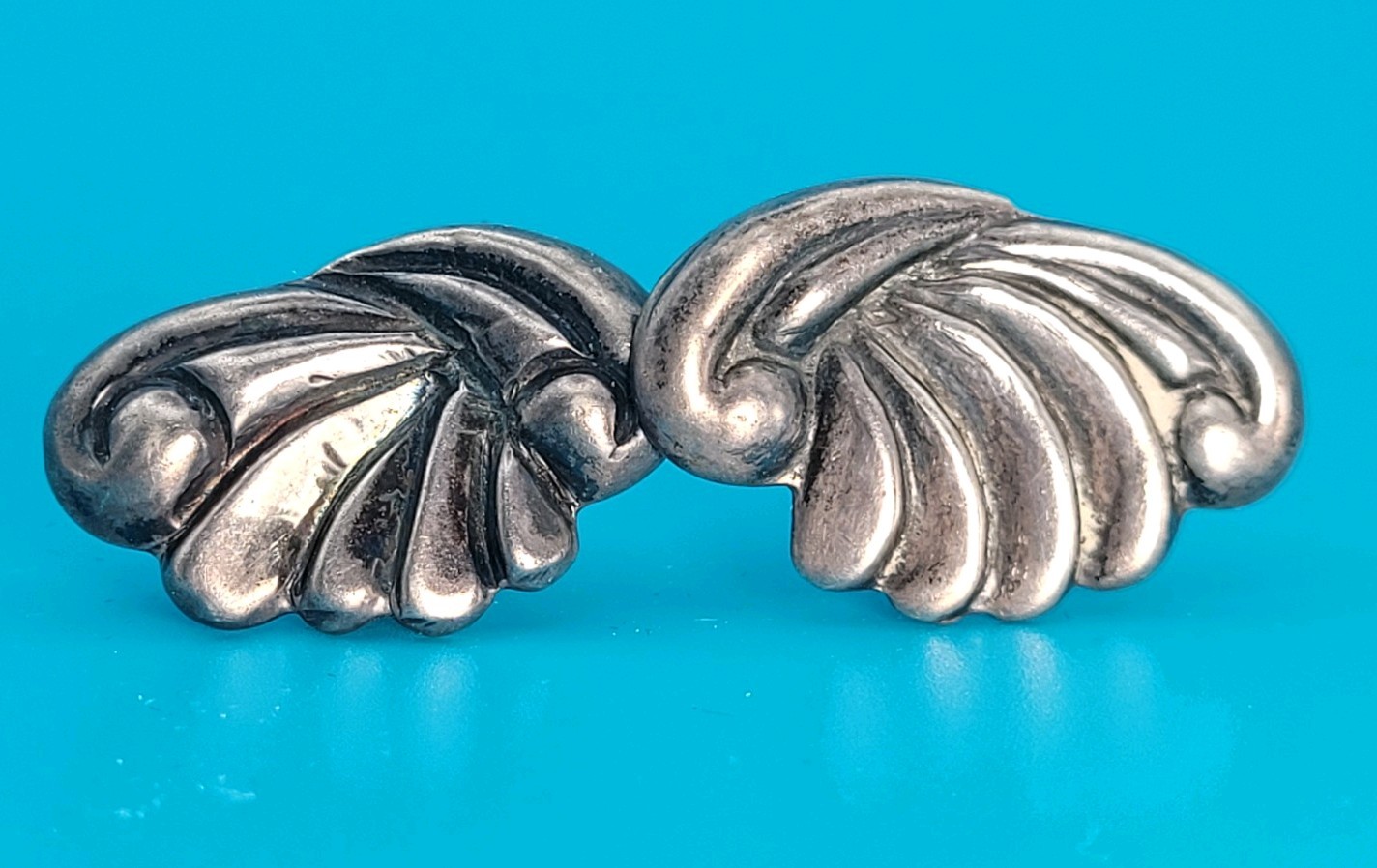 Rare Vintage Casa Figueroa Taxco Silver 980 Screw Back Earings 1930s-Early 1940s