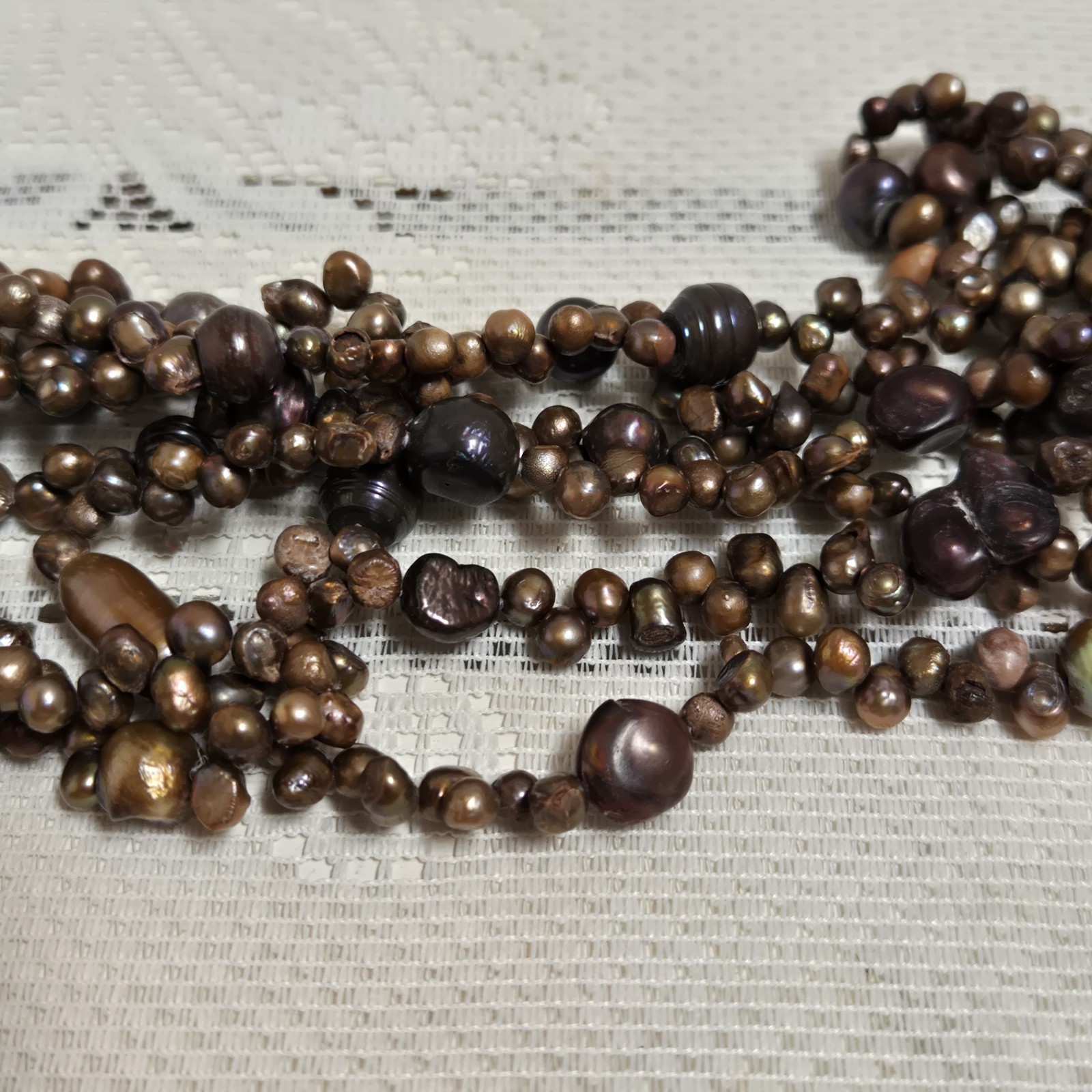 Multi Color Freshwater Pearl Extra Long Cluster Necklace