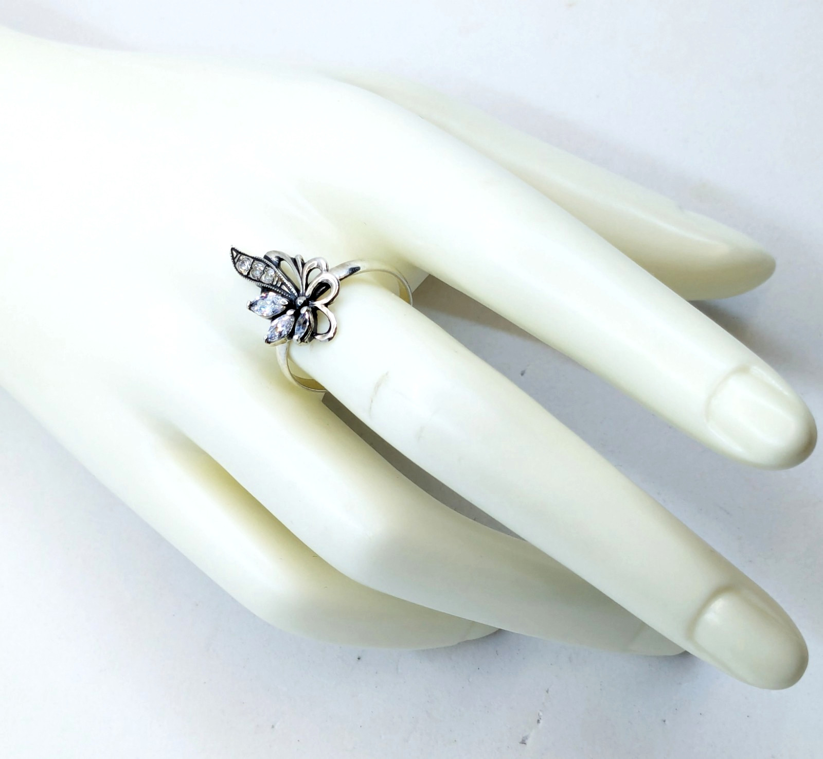 Vintage Luxury RING Silver 925 with Bright Stones-size: 9.5US(19.5mm) Ukraine#79