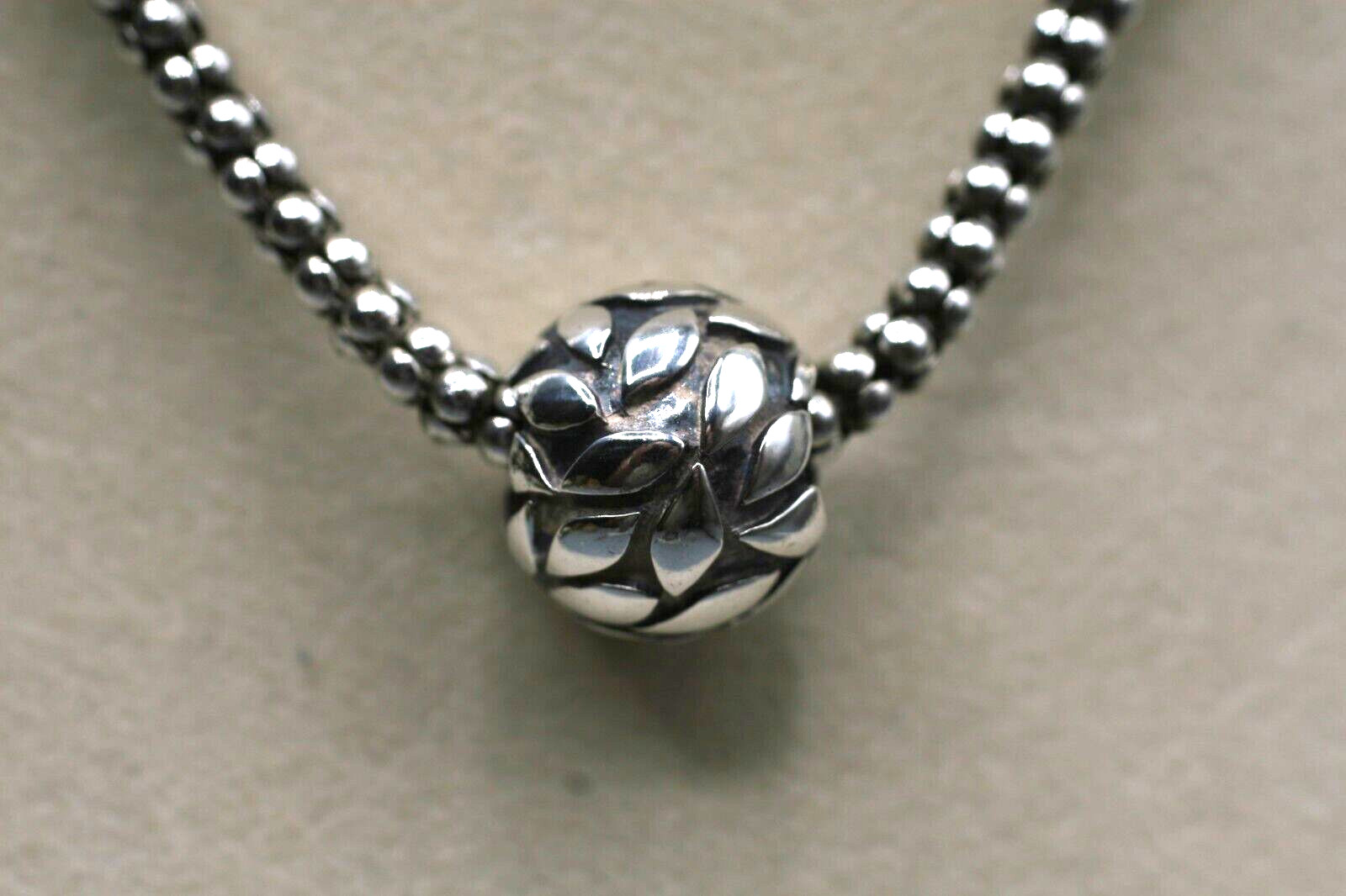 RARE SILPADA STERLING SILVER HEAVY ORNATE BALL SLIDE SNAKE CHAIN NECKLACE S5