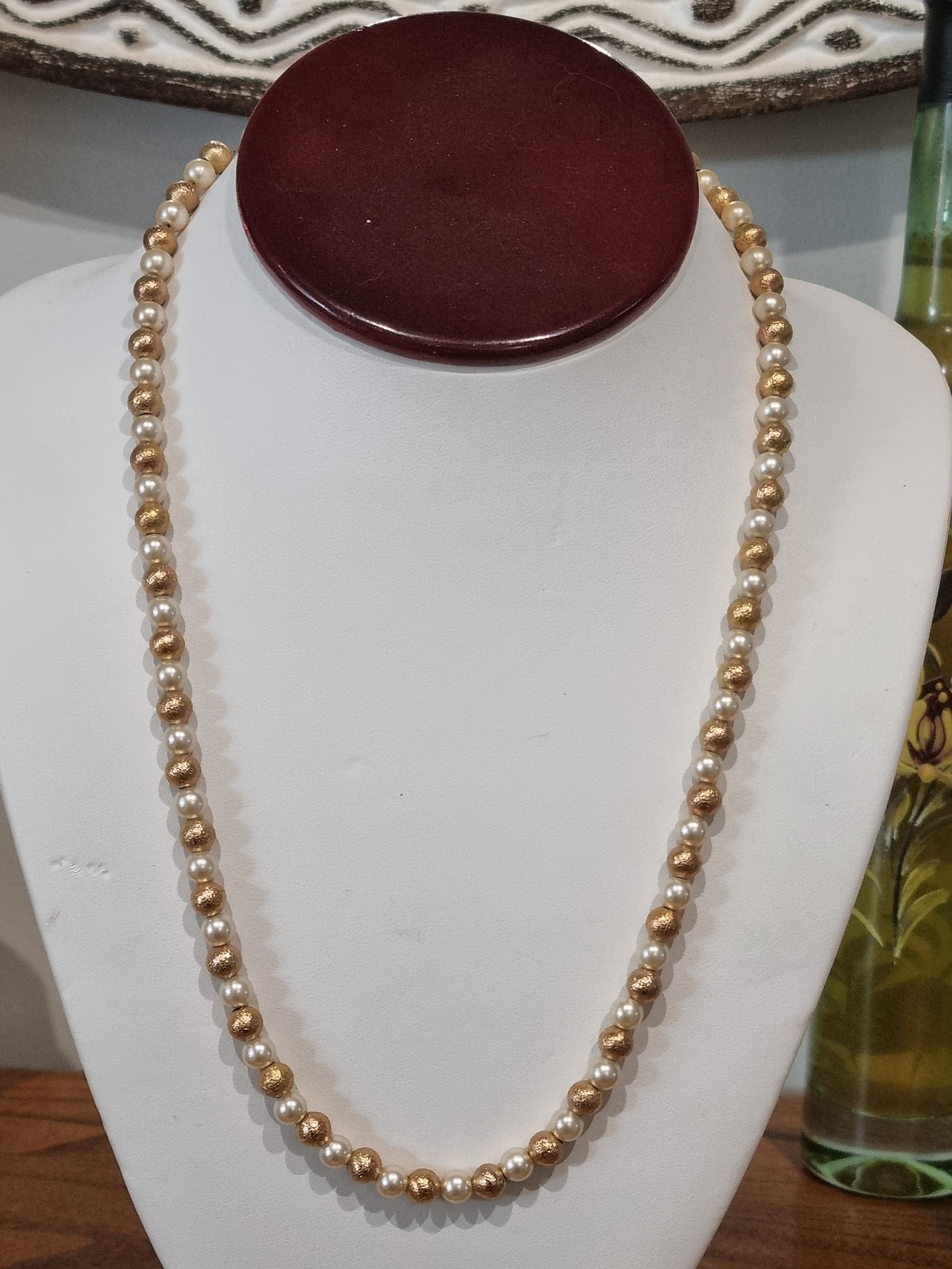 Vintage c1960s Cultured Pearl 12k Rose Gold Filled Bead Ball Necklace See Video