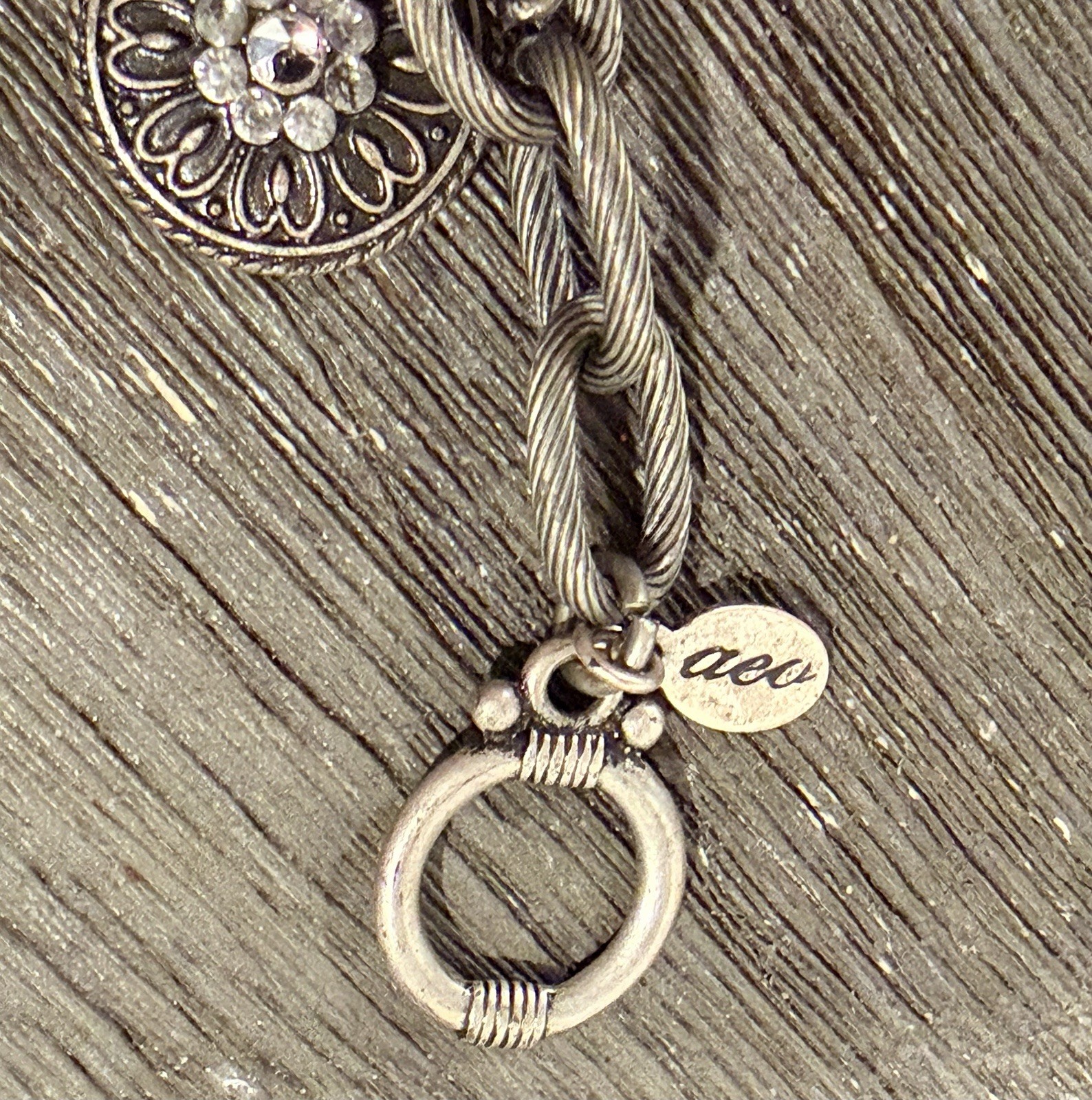 Vintage 90s Y2K American Eagle Brand Love & Luck Charm Bracelet