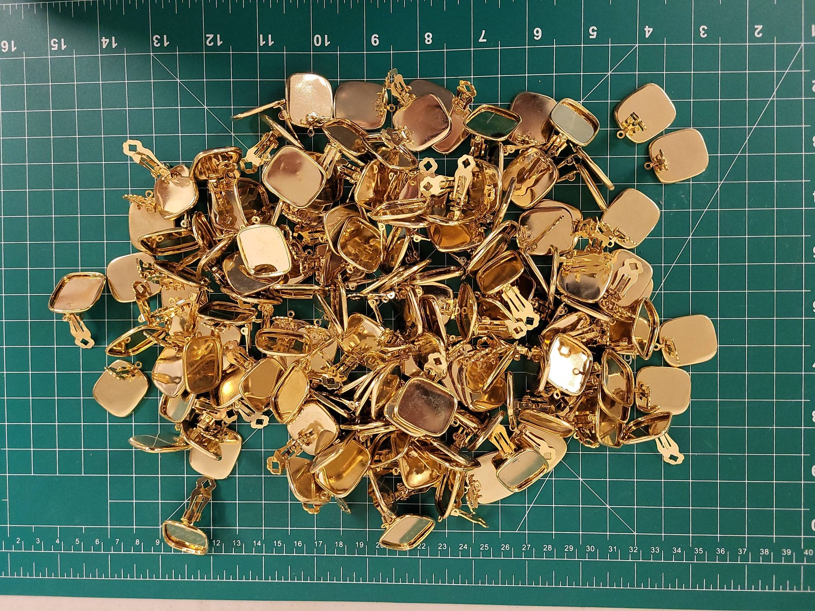 Vintage Clip On Earring Findings Gold Tone Jewelry Making Parts Lot NOS