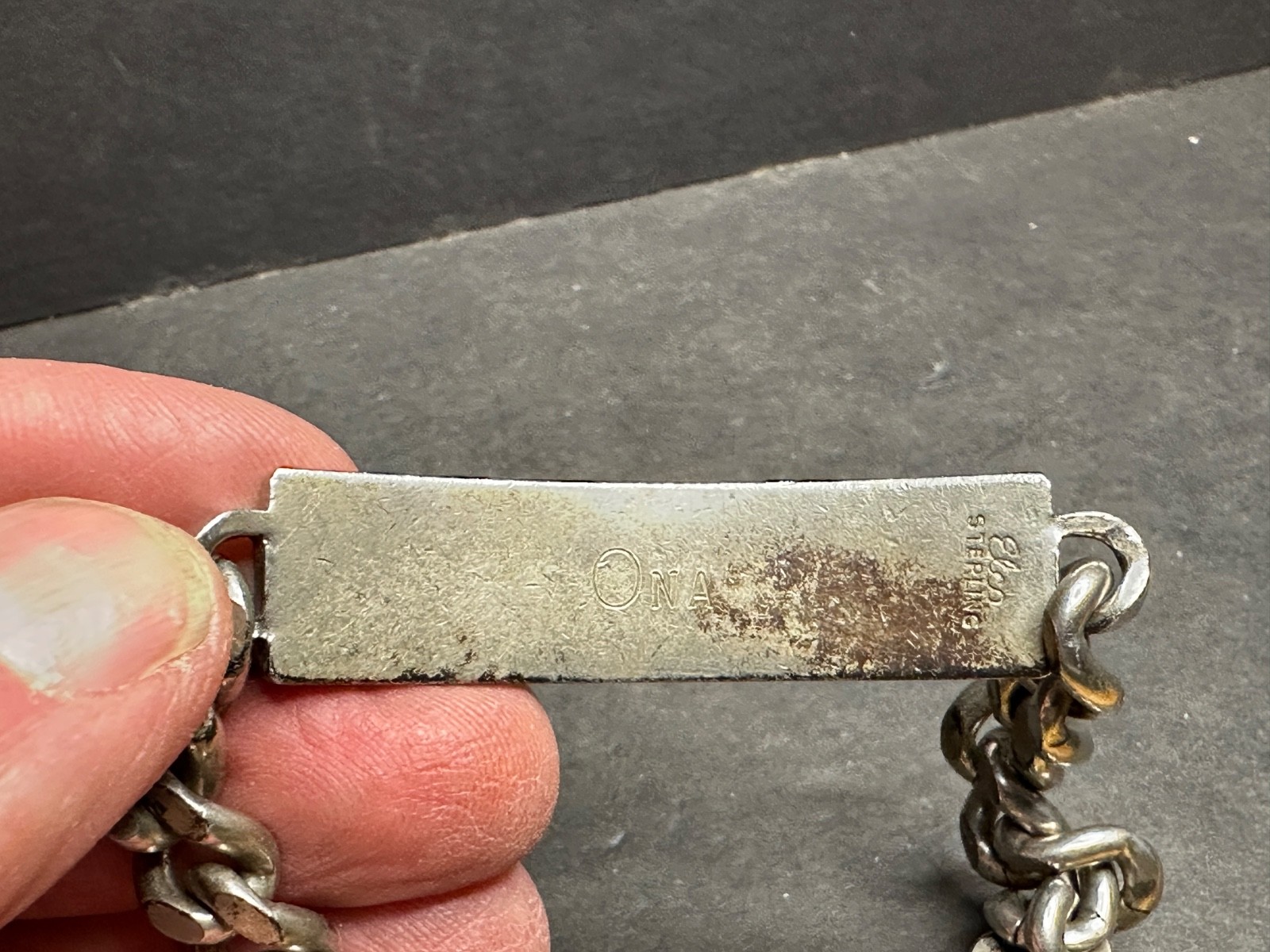 Vintage Sterling ID Name Bracelet, Harold E. Moody, Waldoboro ME