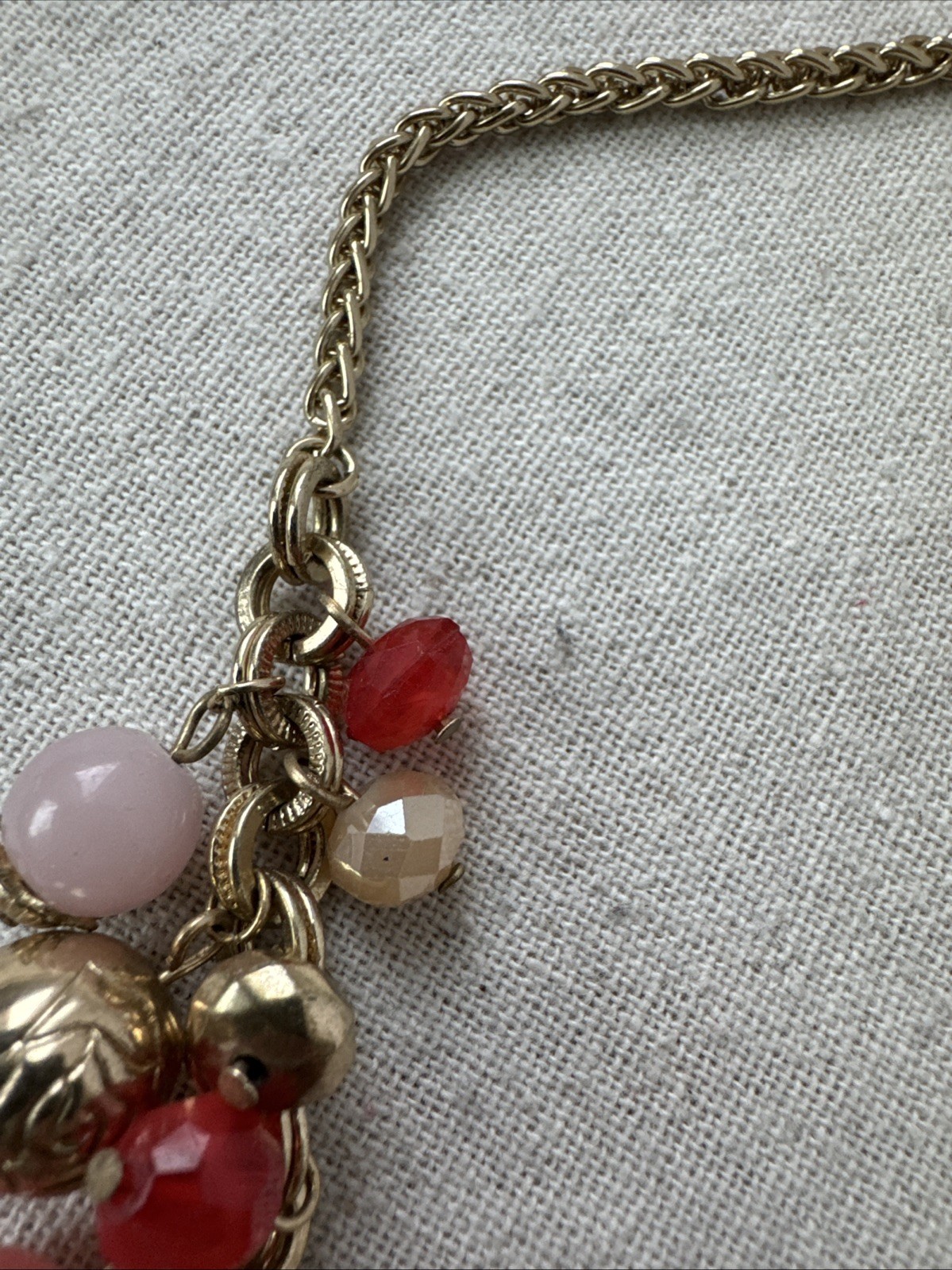 VALENTINES! pink red Gold Modernist Metal Jewelry y2k 1990s boho chunky necklace