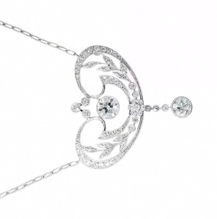 2Ct Art Deco Style Lab Created Diamond Anniversary 14K White Gold Finish Pendant