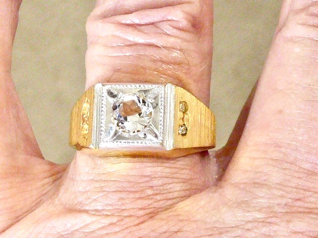RARE 14k K YELLOW GOLD FILLED NEW OLD STOCK 70’S SIZE 12.75 SOLITAIRE RING