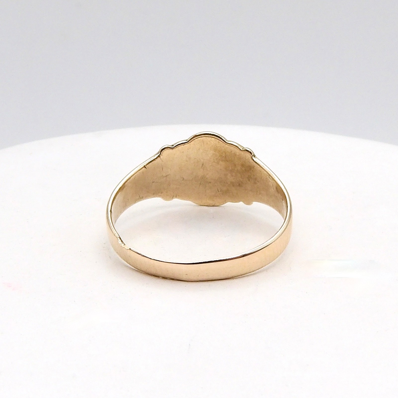 Art Nouveau Solid 14k Gold Date Signet School Ring 1904 sz6.5
