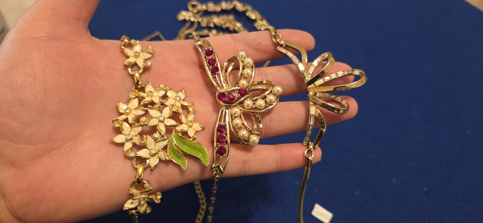Vintage Mid Century Necklace Lot Of 10. Rhinestones. 6 Signed Kramer Trifari…