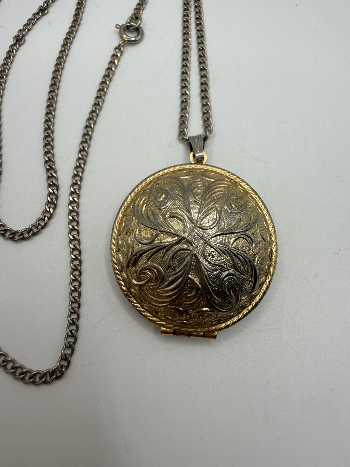 Vintage Gold Tone Round Avon “Here’s My Heart” Perfume Holder Locket Pendant