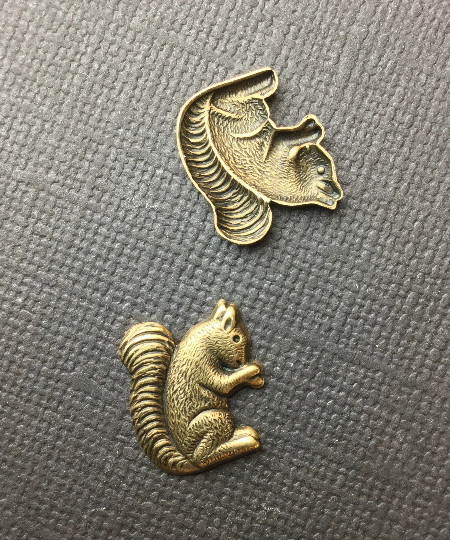 43493 4 Pc Brass Oxidized Small Squirrel Jewelry Finding