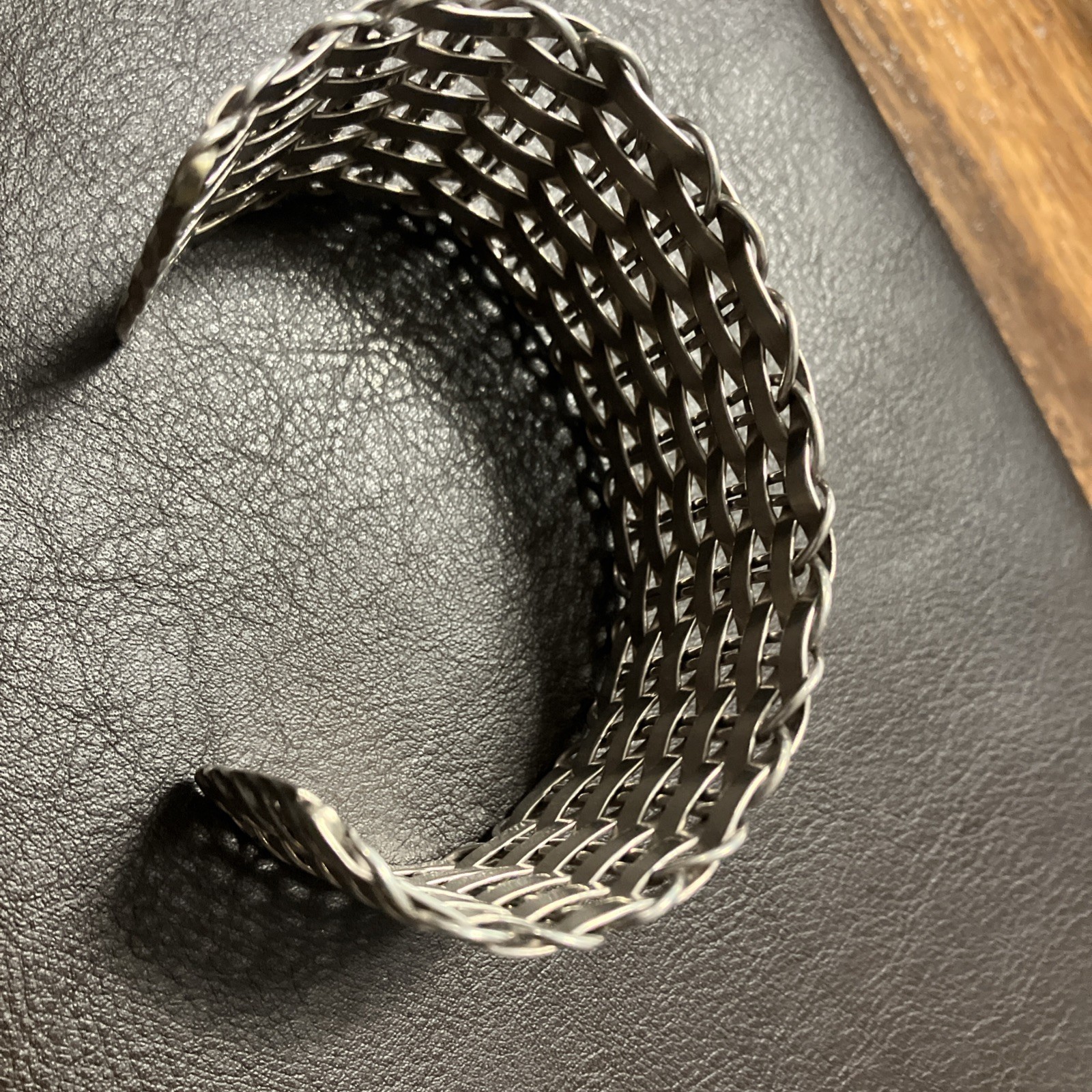 Sterling Silver 925 Cuff Woven 54.4 Grams Adult Unisex Adjustable