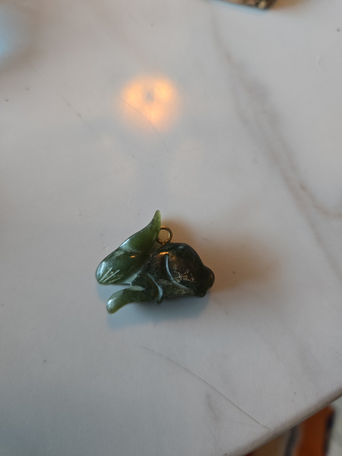 Vintage Jade Jadeite Rabbit Charm or Pendant.