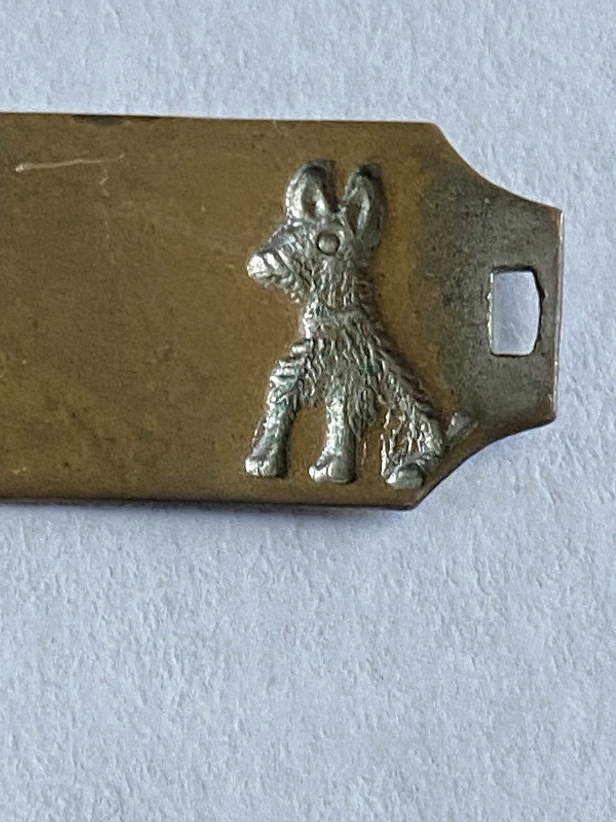 Vintage Jackie Engraved Scotty Dog Tag Bracelet Link Puppy ID Scottish Terrier
