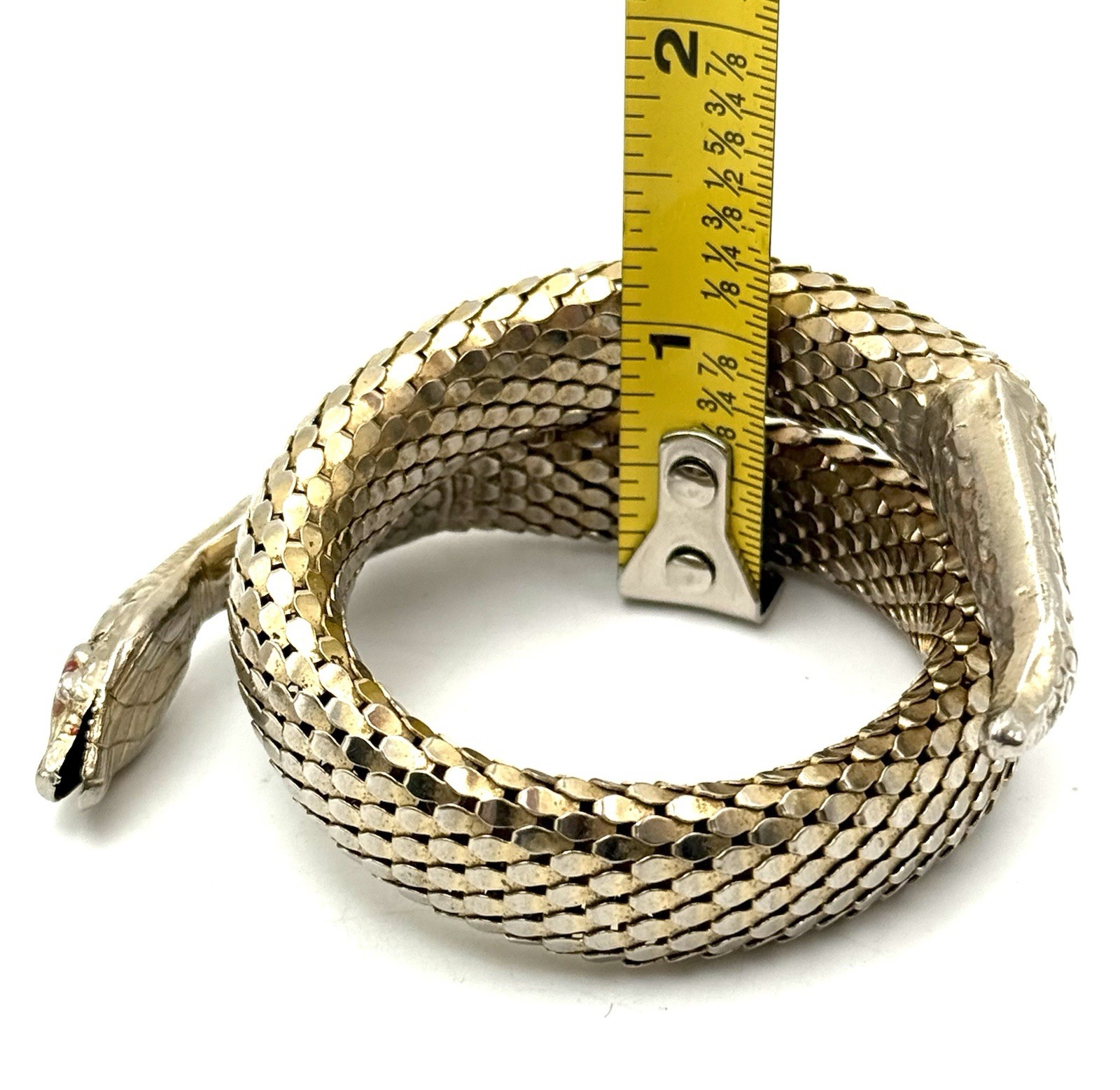 Vintage Snake Coil Mesh Wrap Bracelet Gold Played Serpent Unsigned