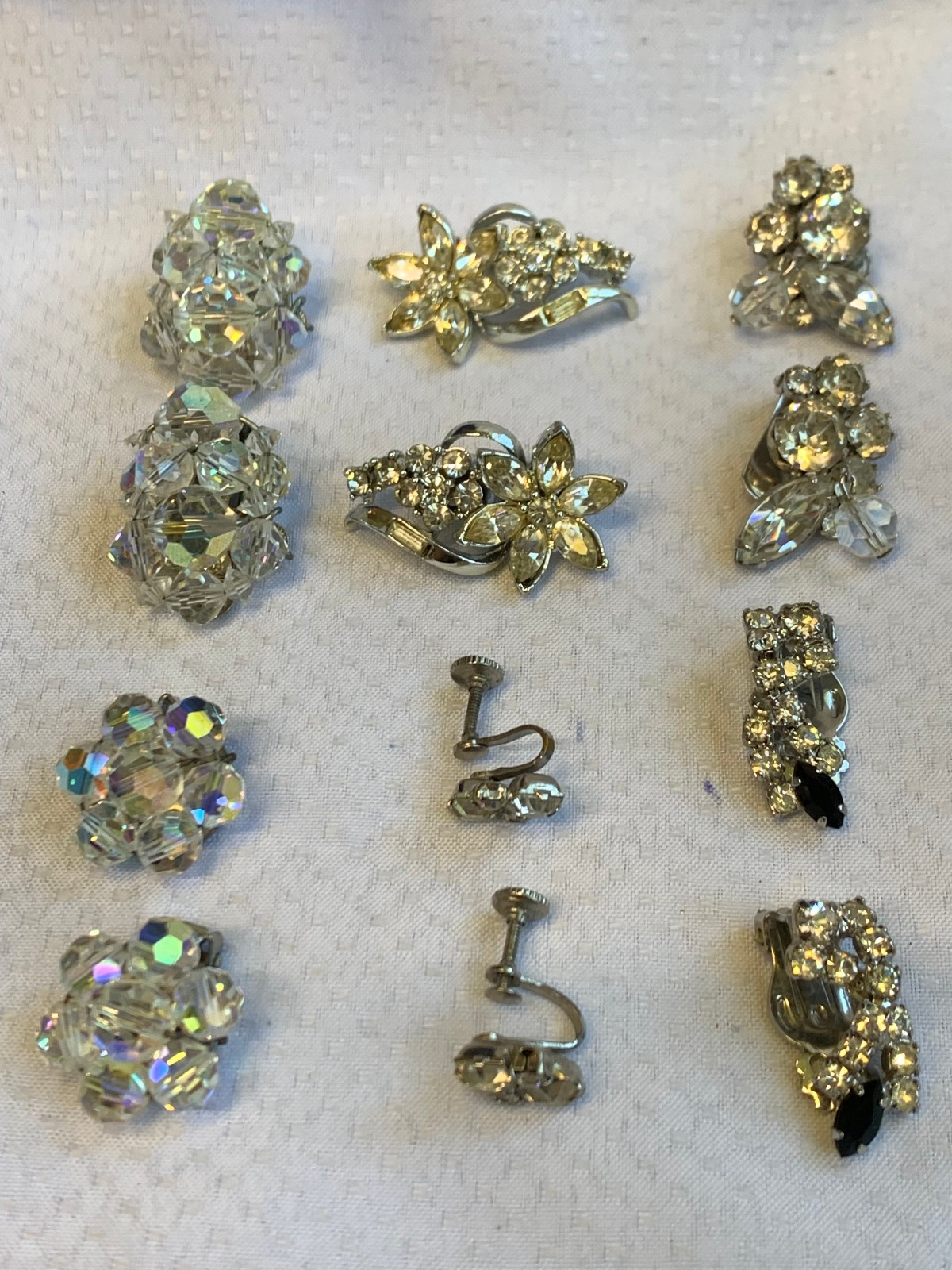 Vtg Costume Jewelry Lot Taylor Made Kramer Elco Coro Aurora Borealis Rhinestone
