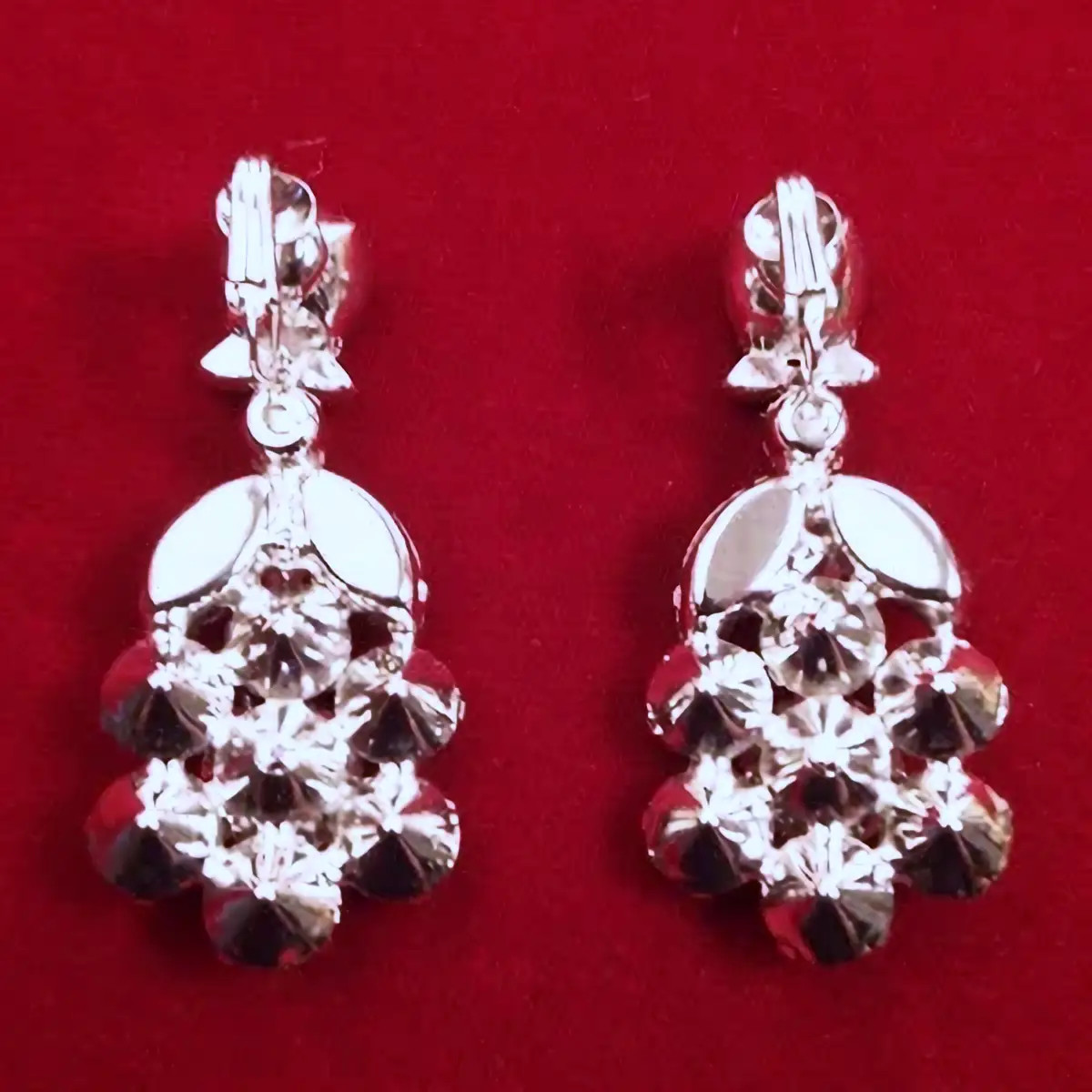 Stunning Vintage EISENBERG Dangle/Drop Earrings Clip-On, Signed