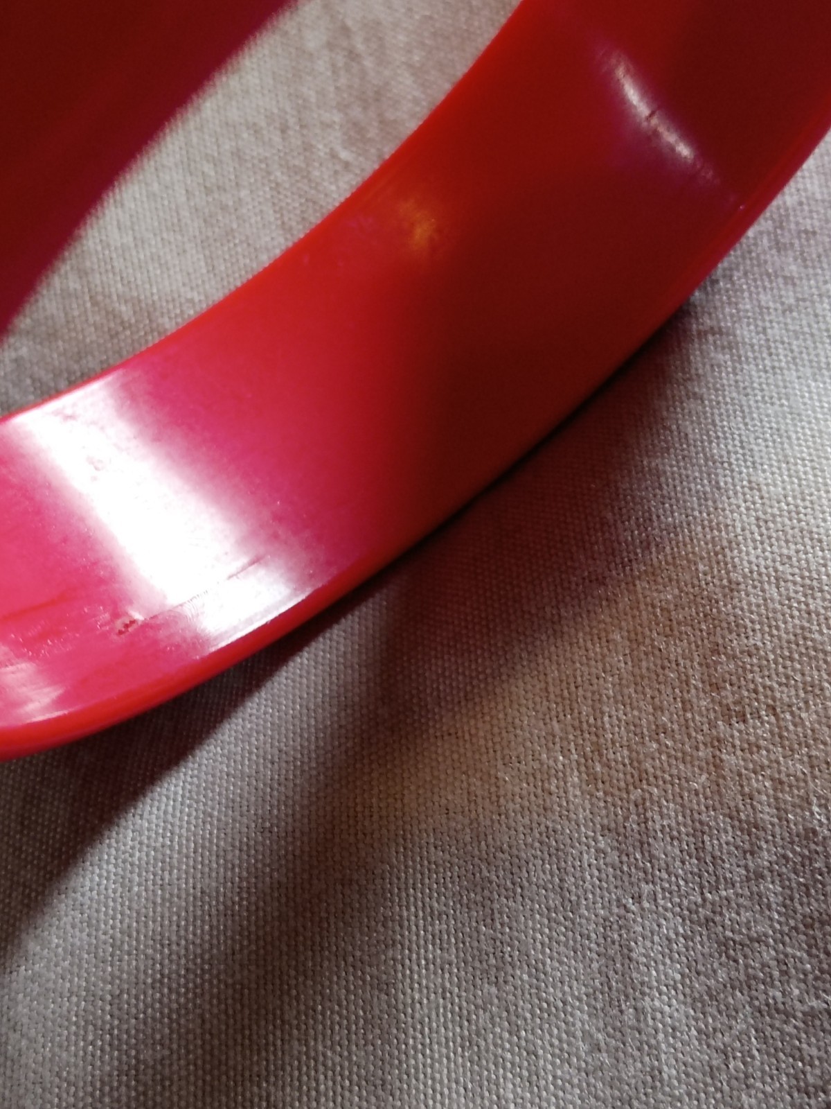 Unique Vintage Polkadot Red and White Color Plastic Bracelet.