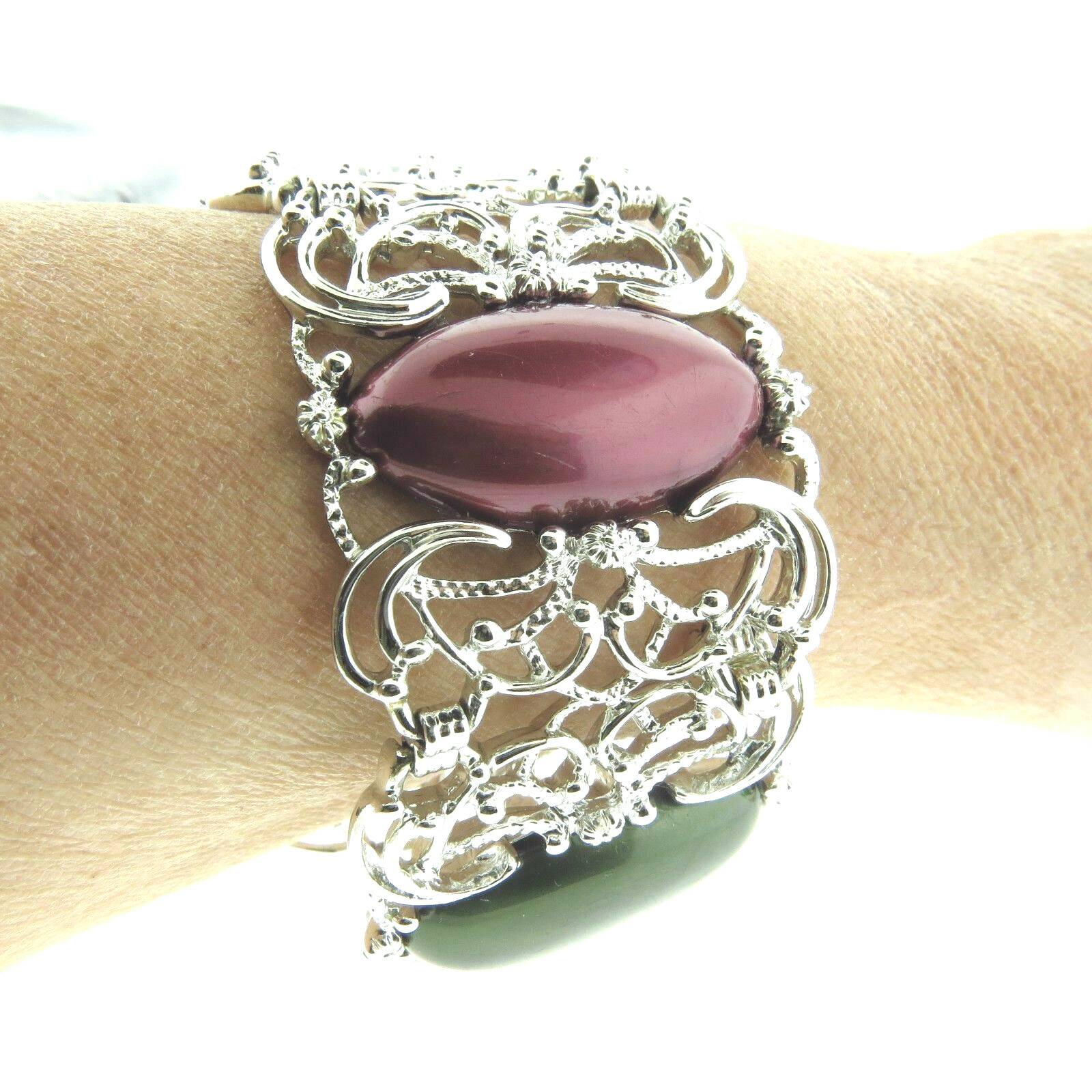 Vintage Sarah Coventry Multicolor Lucite Link Statement Bracelet 7.5″