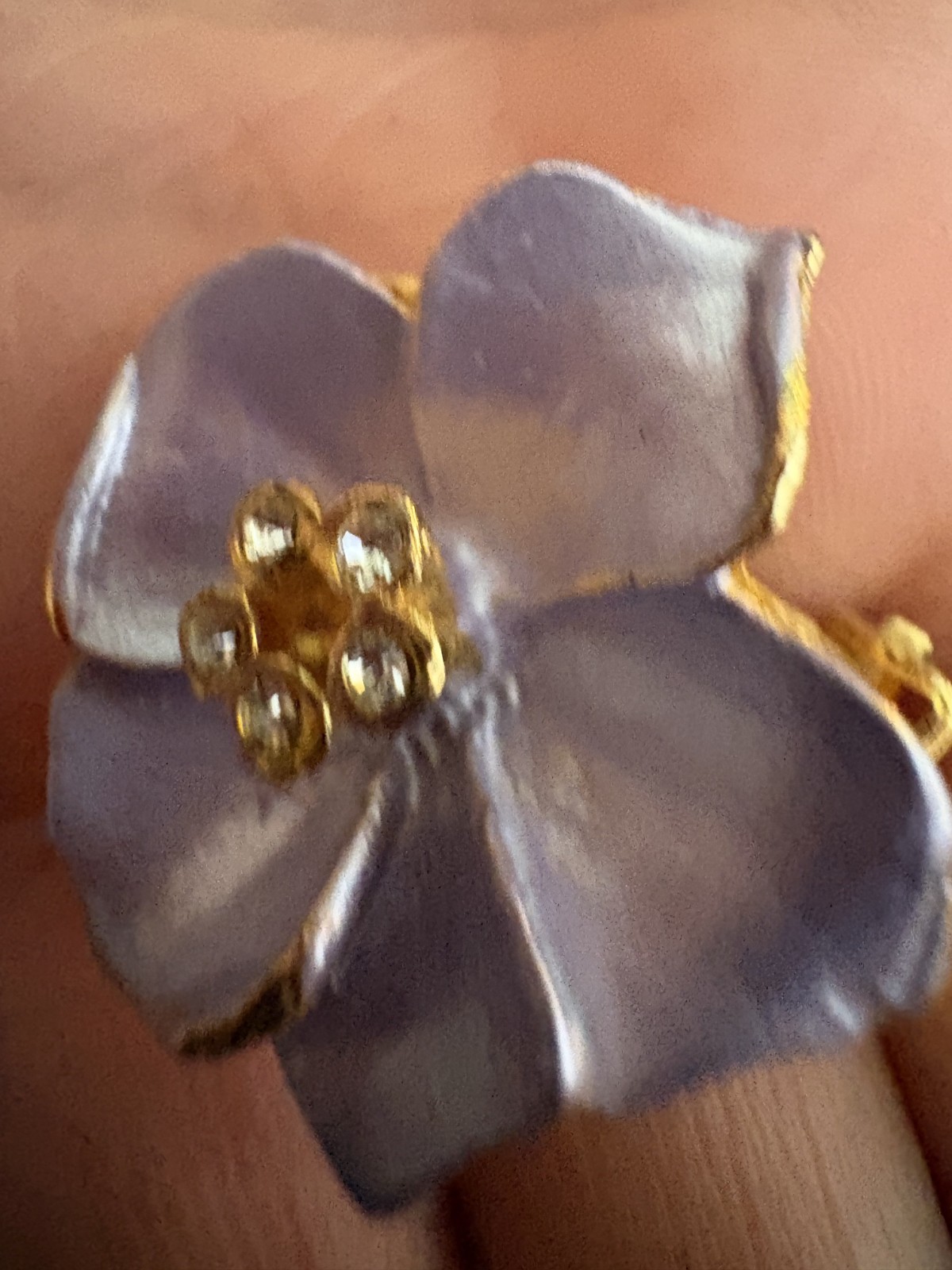 VINTAGE CLIP ON EARINGS PURPLE FLOWERS