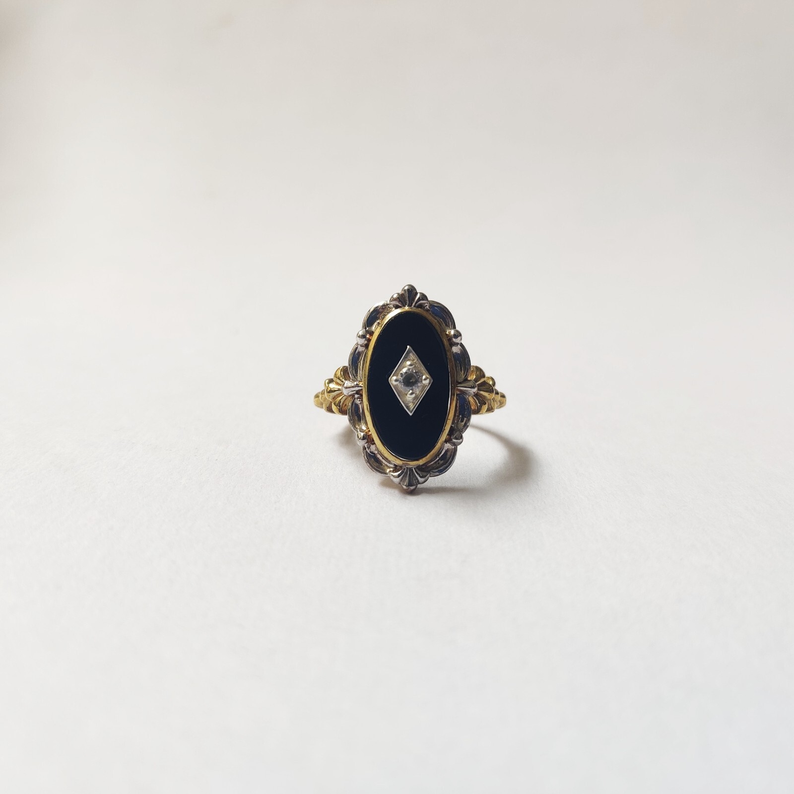 antique 925 silver vintage Victorian art deco handmade black onyx ring best gift