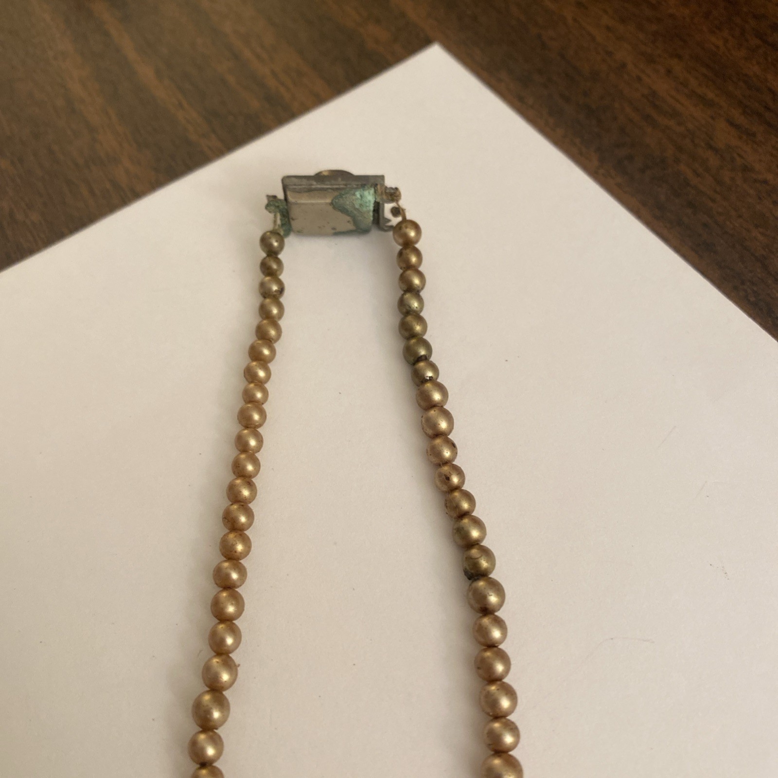 Vintage Faux Pearl Necklace With Rhinestone Clasp