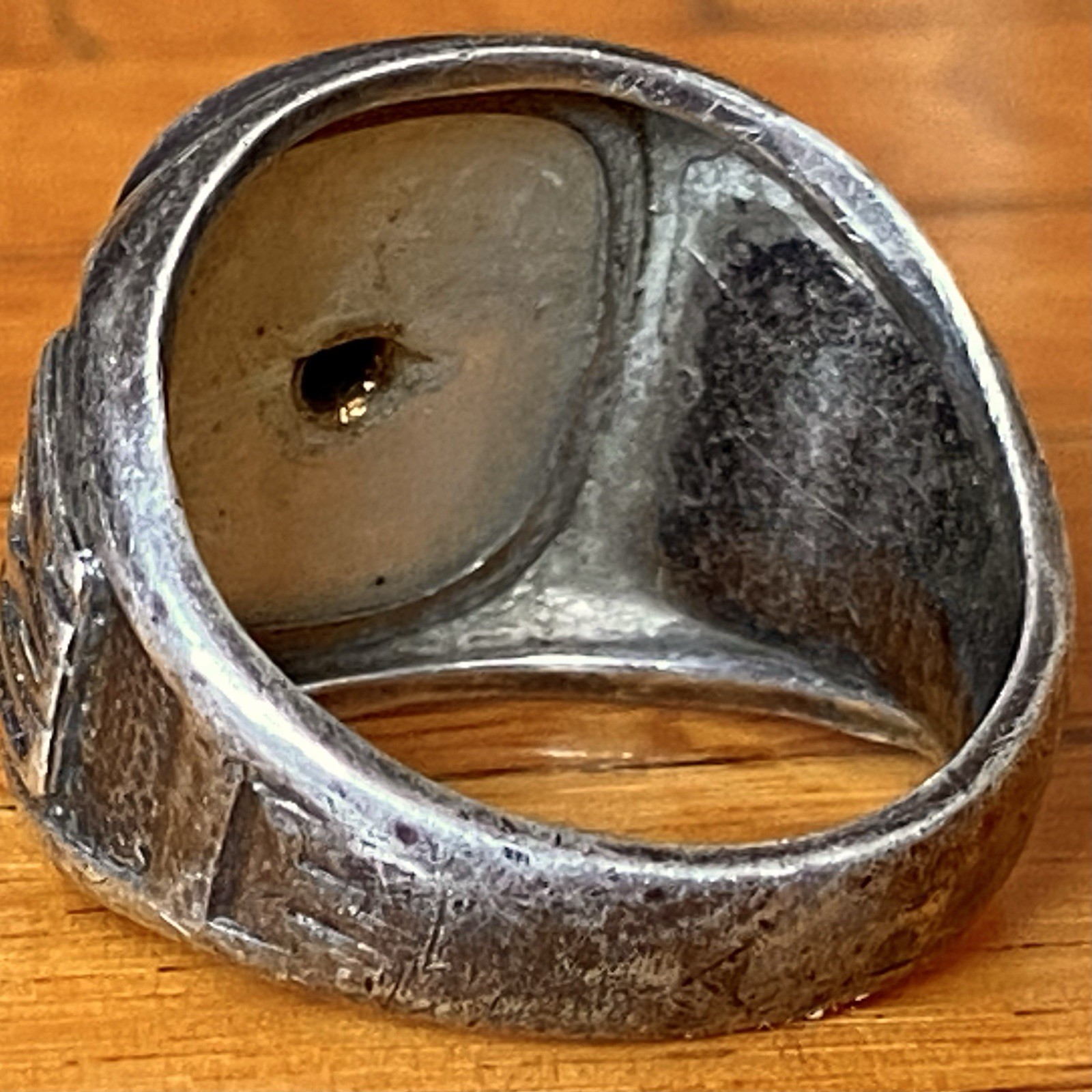 Vtg 40’s C&C Sterling Silver US Army Ring WWII 925 Mother of Pearl sz 10.5 ~READ