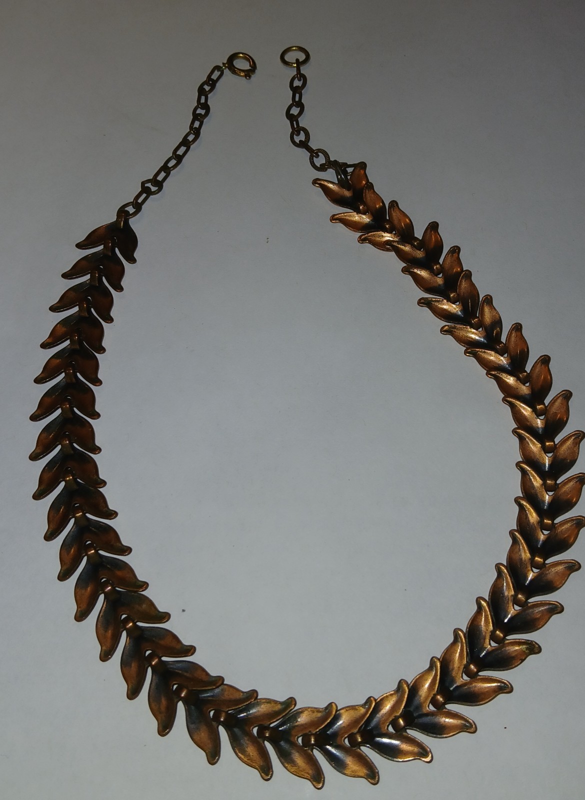 Copper linked arrows 14″ choker necklace vintage