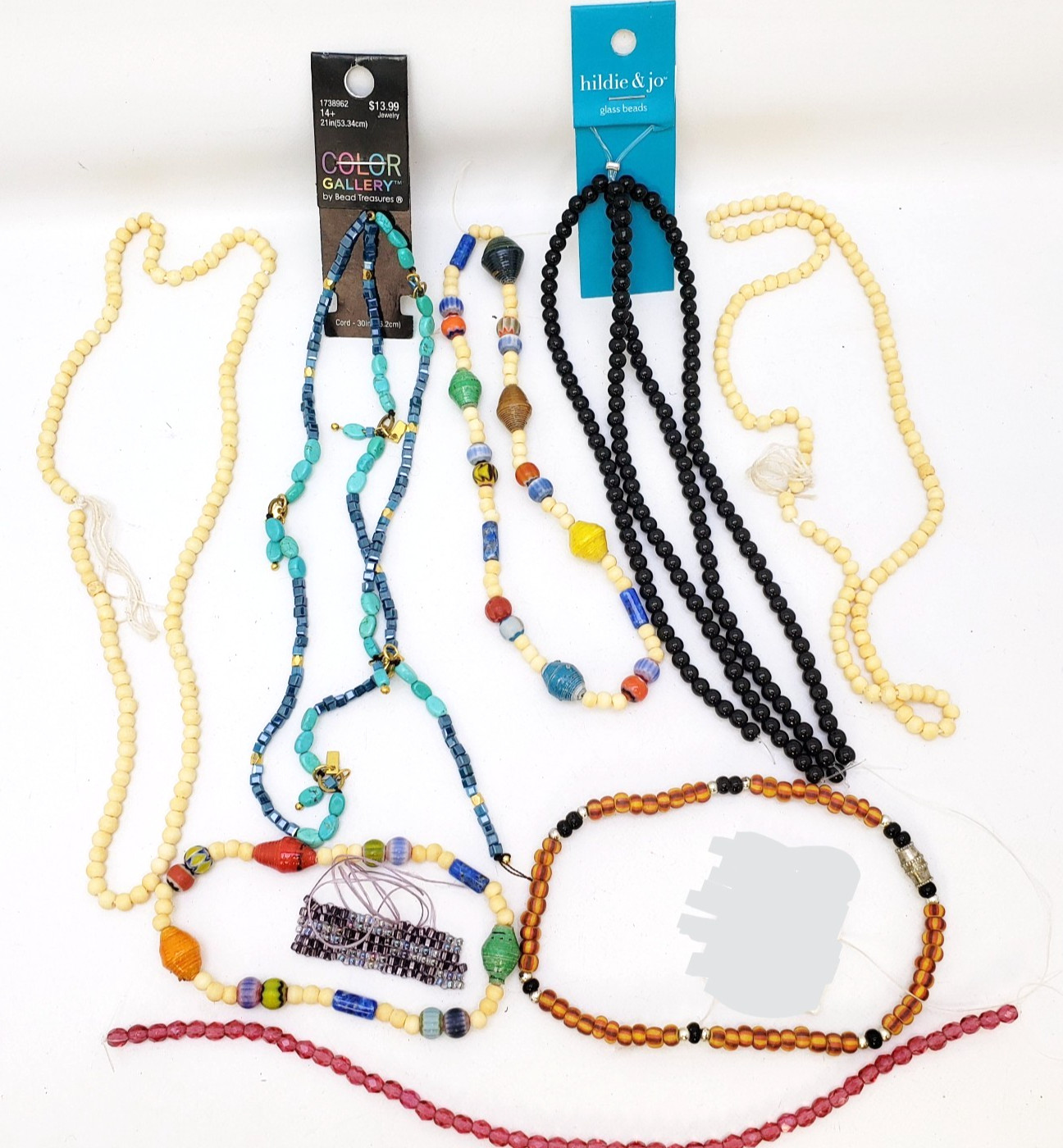 Glass Bead Necklaces Lot Hildie & Jo and Other Beads Plus FREE Beads