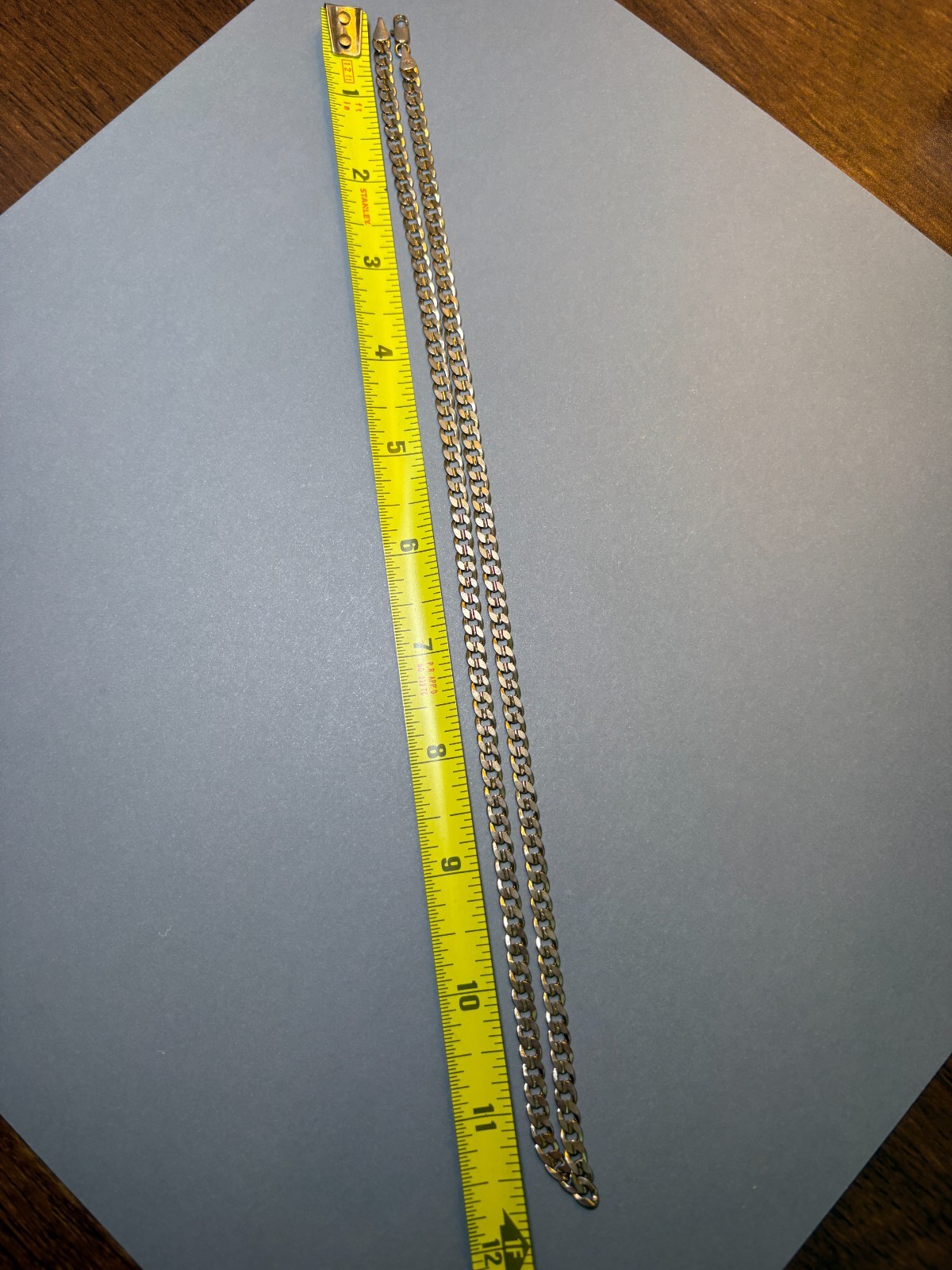 Vintage Curb Link Chain Necklace 23″ Stamped 14K Gold Tone Plated Shows Wear