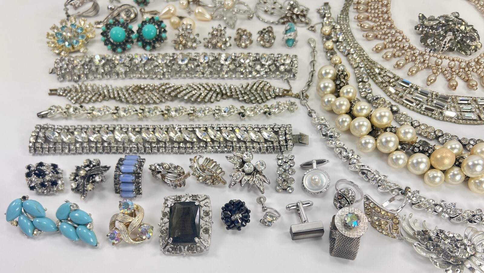 Vintage Kramer Bogoff Lisner + Rhinestone Jewelry Repair Parts Craft Lot #1