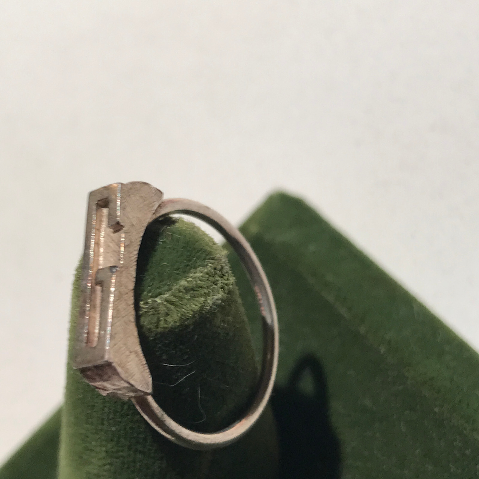 Vintage Sterling Silver Stamped Typebar Monogram “G” Ring Size 6 ADJUSTABLE