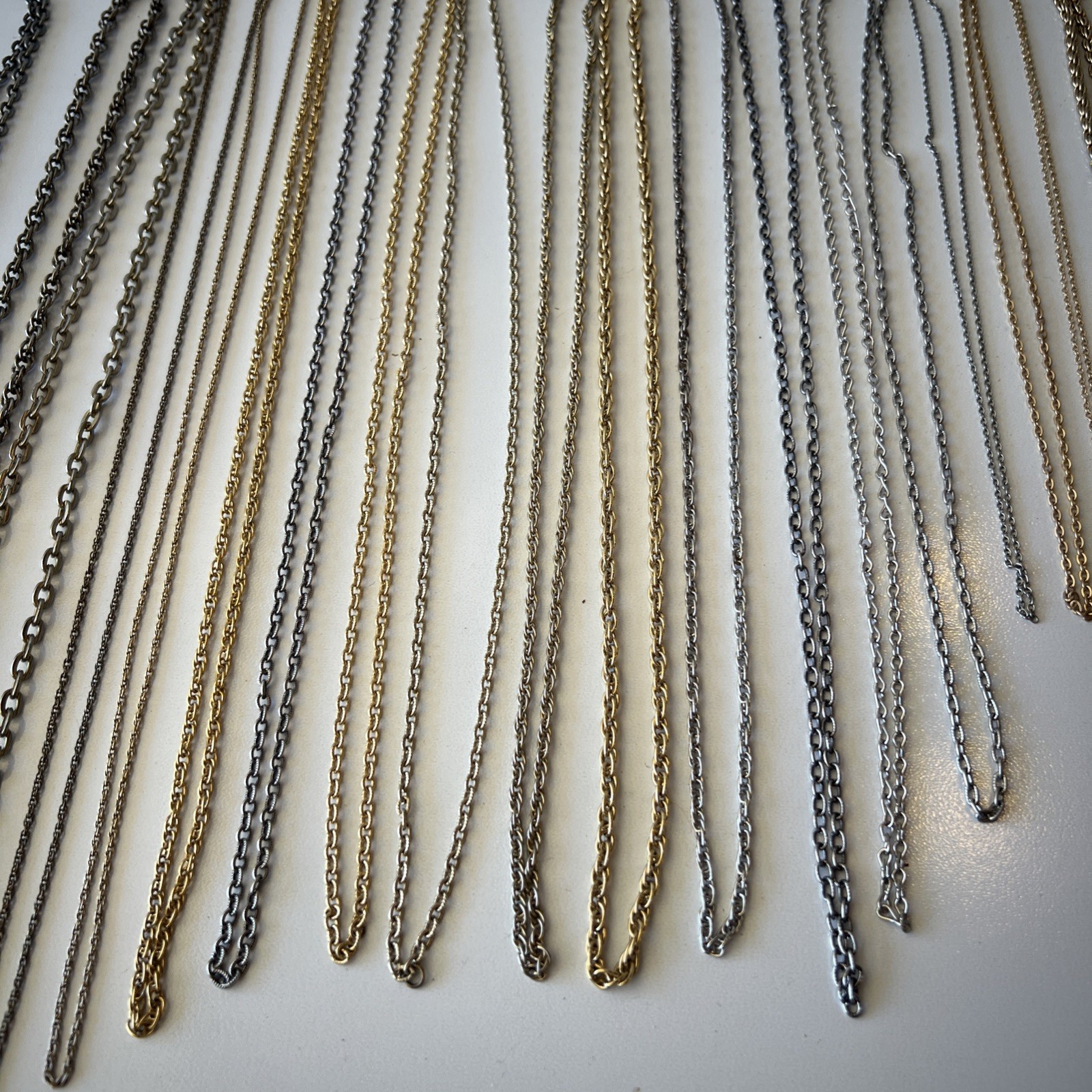 Lot of 20 Vintage and Modern Costume Jewelry Chains