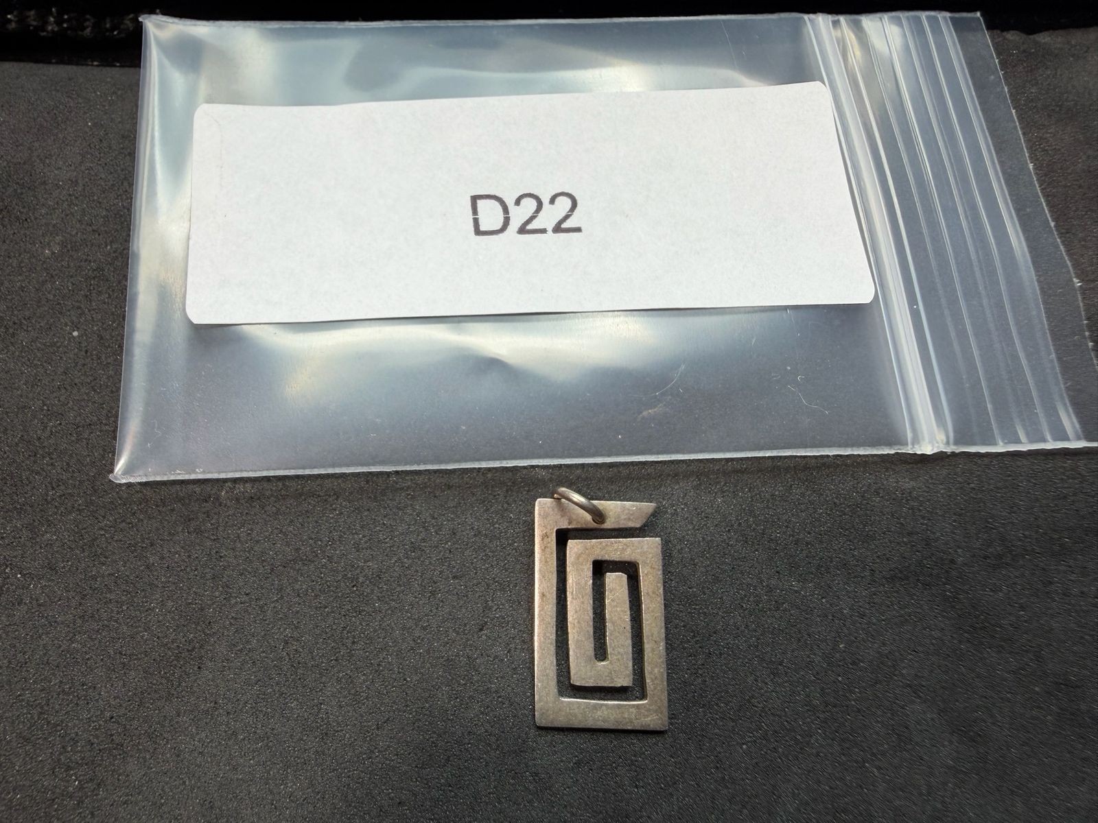 1.32g Vintage Sterling Silver 925 Geometric Modernist Rectangle Pendant M