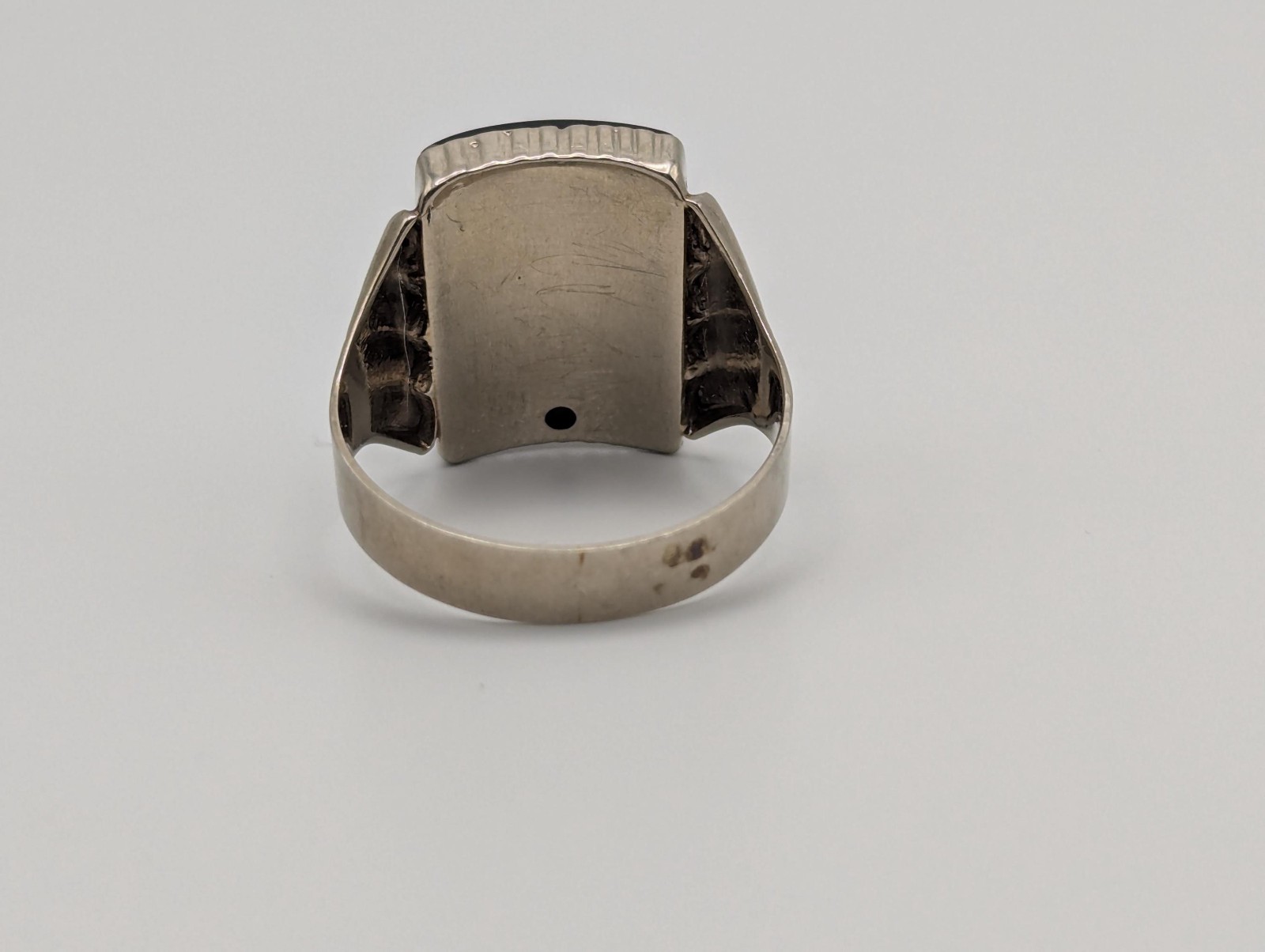 Victorian 10k A Monogram Black Onyx Ring Midnight Signet Ring. Statement Ring.