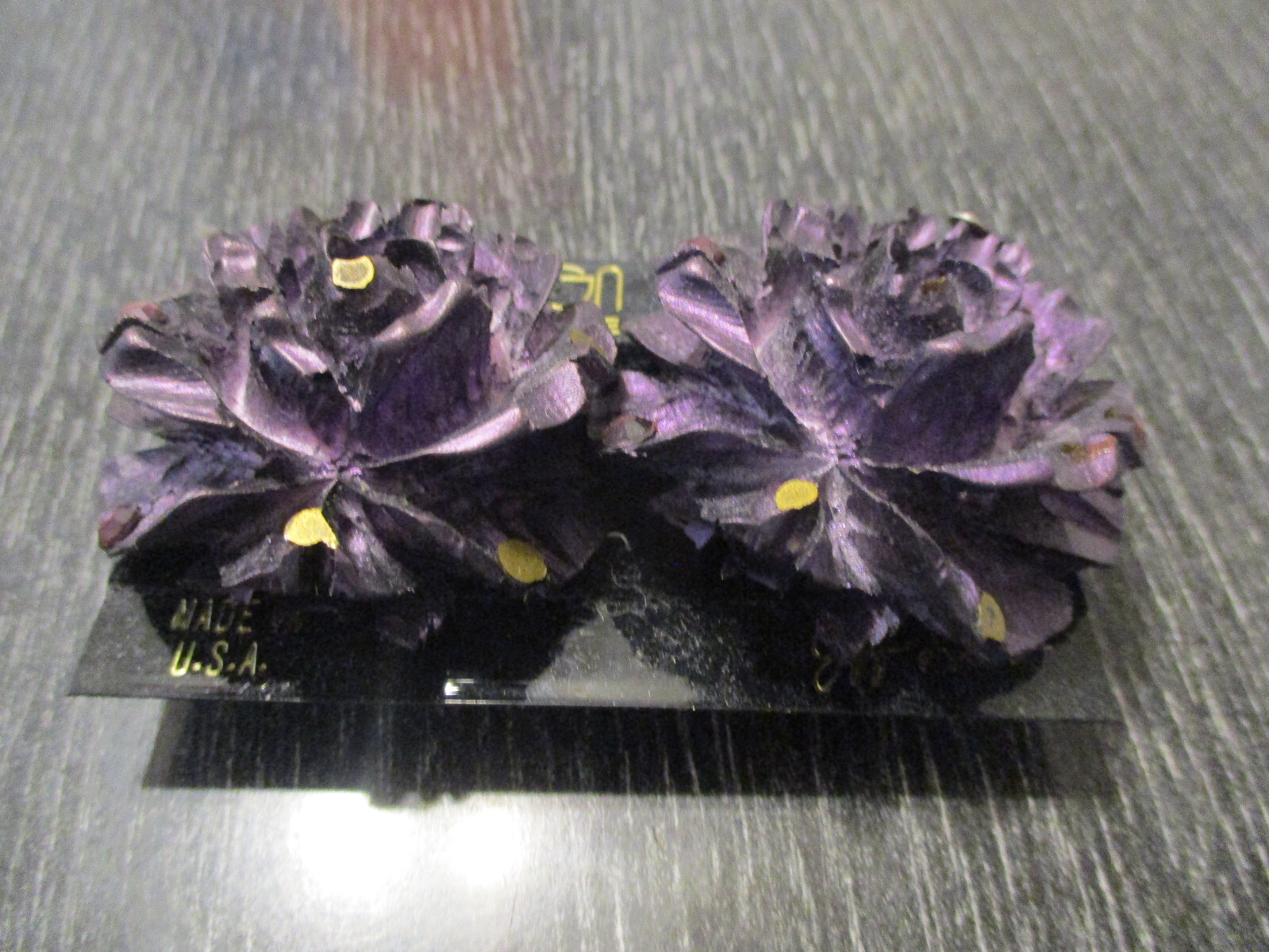 Vintage Designer Artisan Signed Jeff Lieb Crystal 3D Rose 1-5/8″ Clip Earrings!