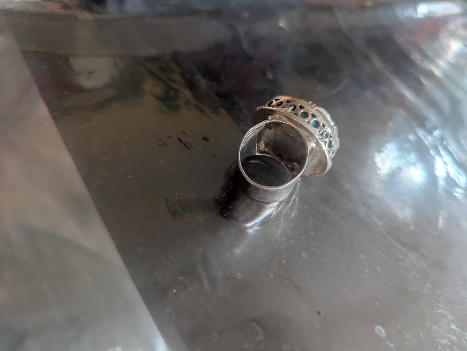 vintage sterling silver ring woth turquoise stone